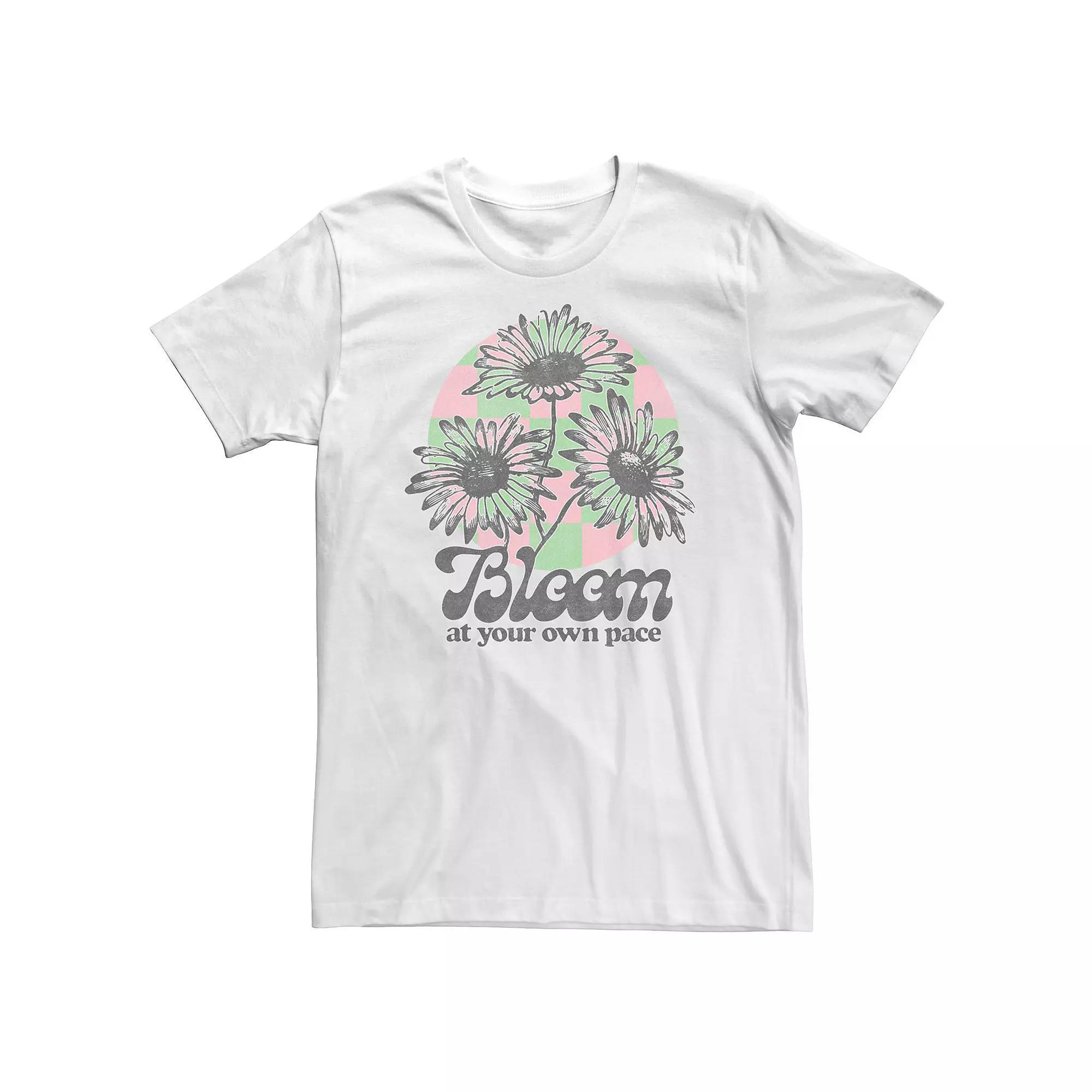 Big & Tall Trendy "Bloom At Your Own Pace" Daisies Tee, Men's, Size: 3XL, White Product Image