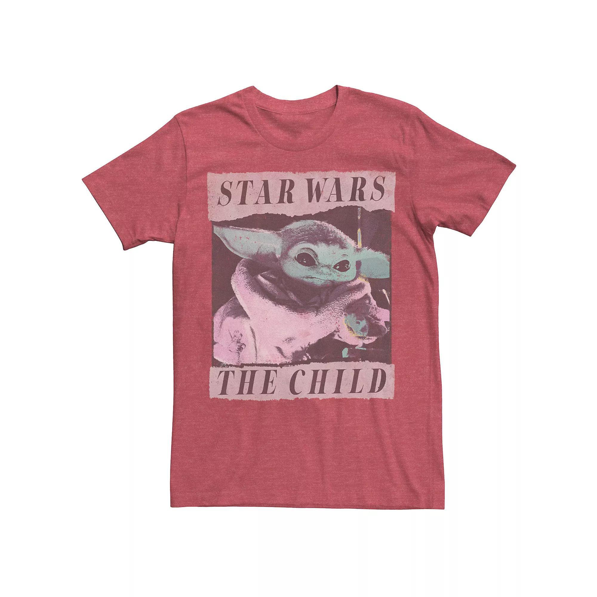 Men's Star Wars The Mandalorian The Child Ripped Poster Tee, Size: XXL, Red Grey Product Image