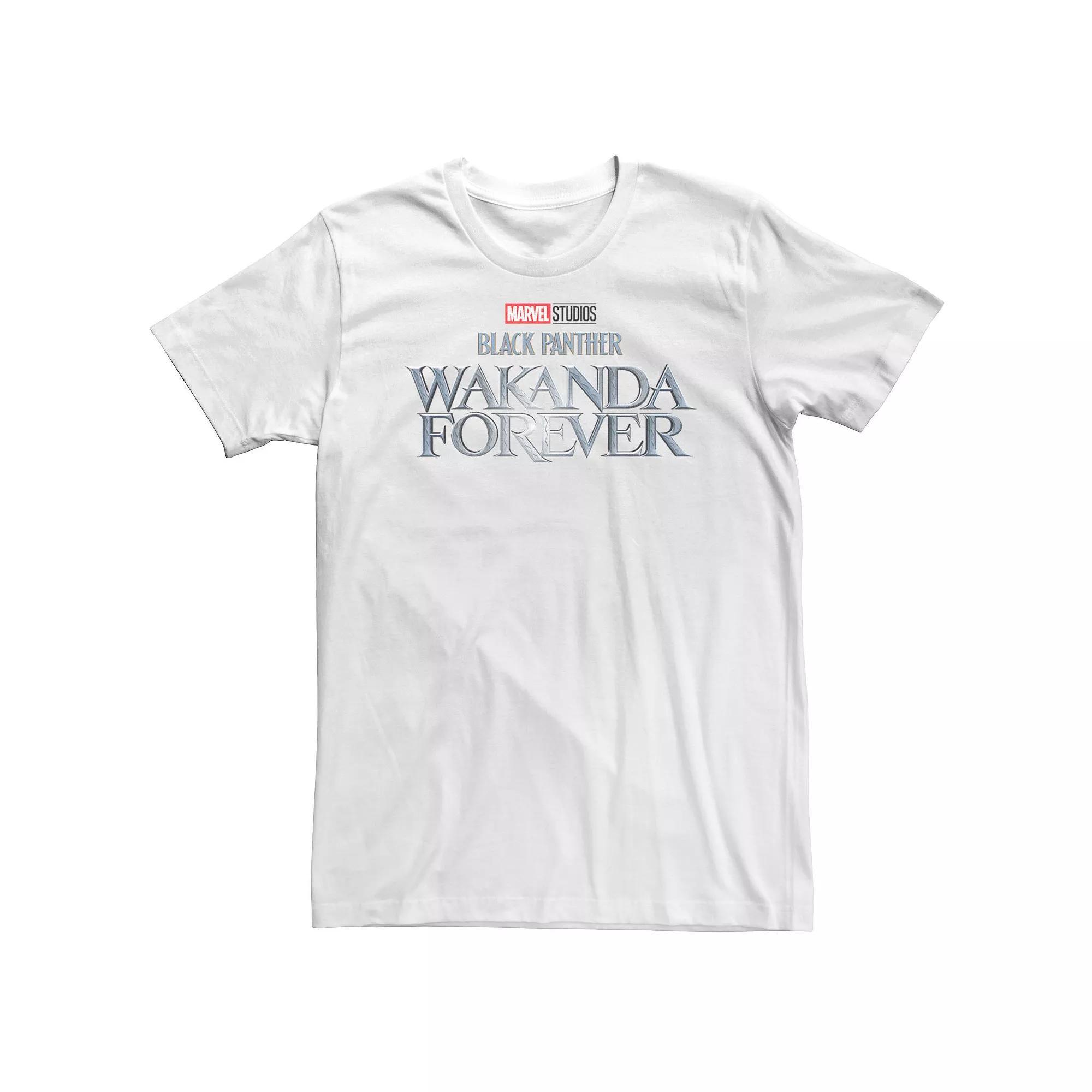 Big & Tall Marvel Wakanda Forever Metallic Movie Logo Tee, Men's, Size: 3XL, White Product Image