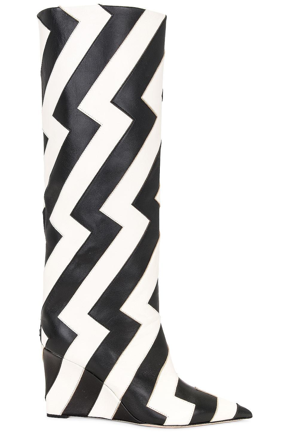 Jimmy Choo Blake 85 Leather Wedge Boot in Black - Black. Size 37.5 (also in 36). Product Image