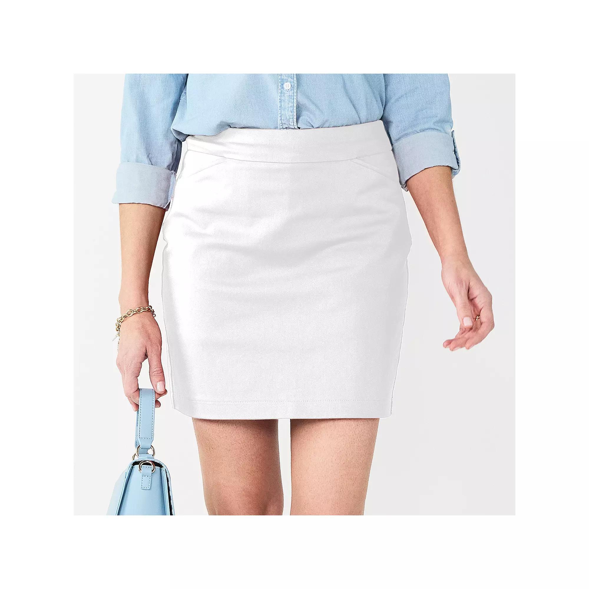 Women's Croft & Barrow® Effortless Stretch Skort, Size: 8, White Product Image