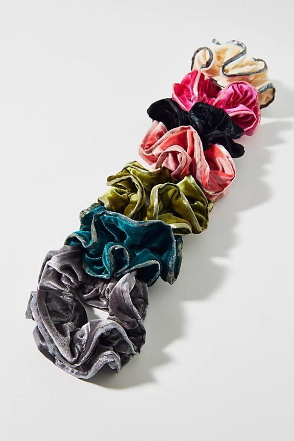 Ruffle Velvet Scrunchie Womens at Urban Outfitters Product Image