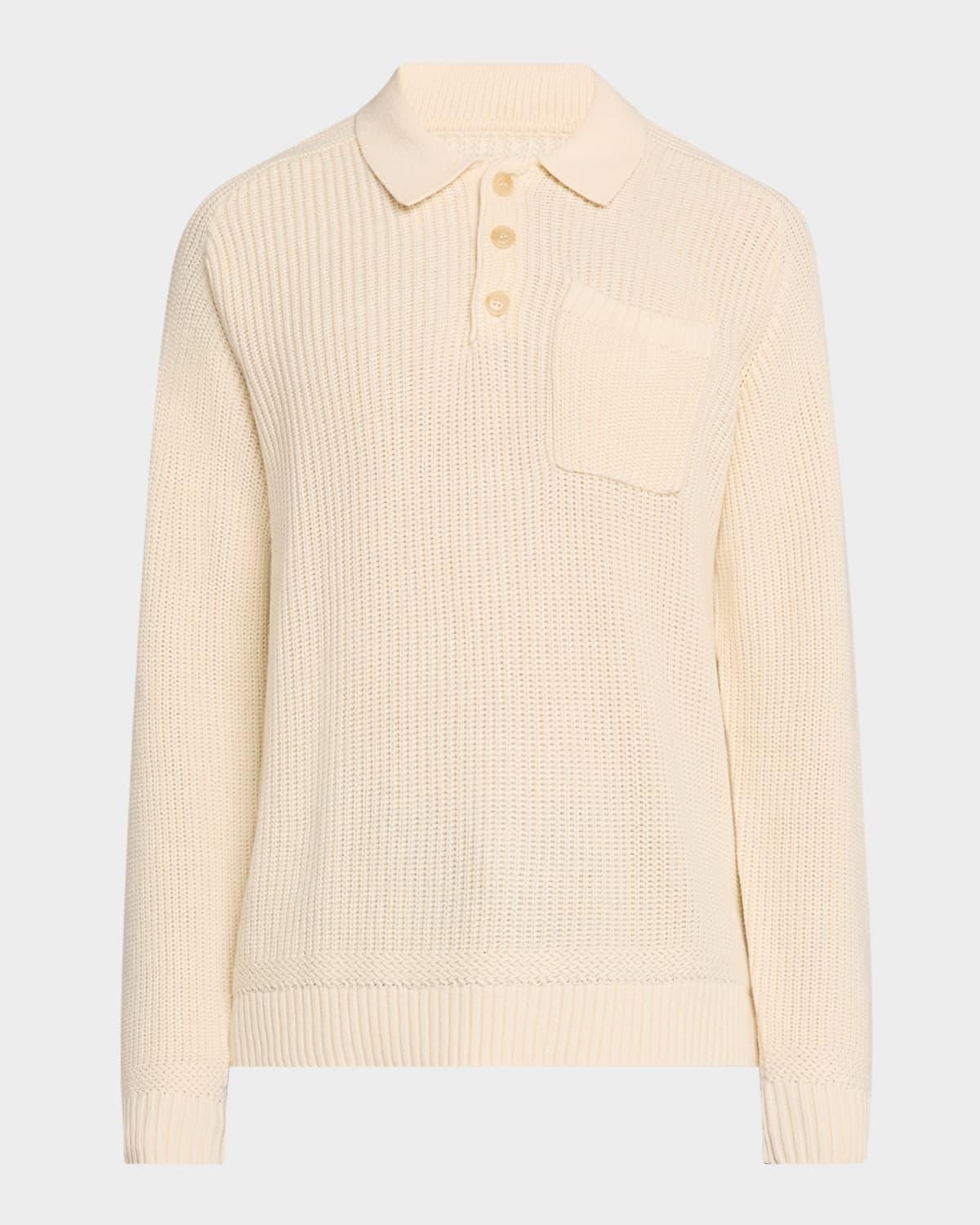 Mens Ruben Ribbed Polo Sweater Product Image