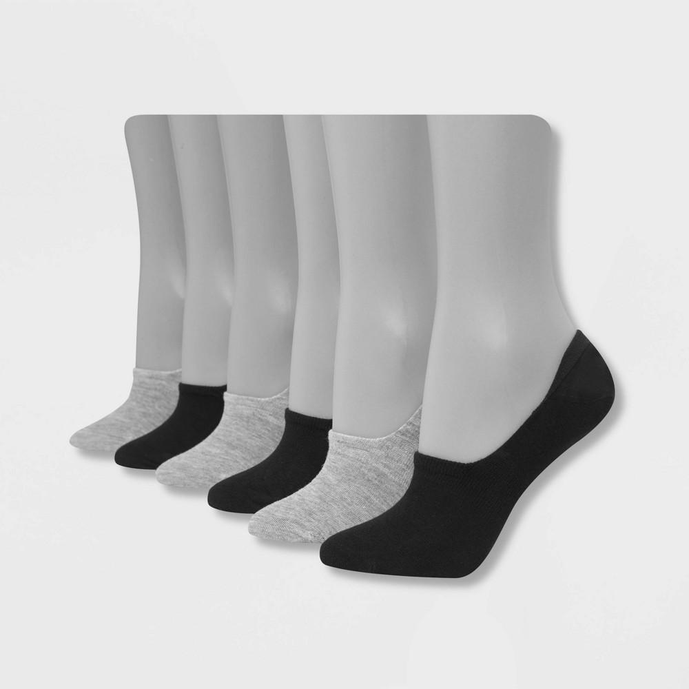 Hanes Womens Performance Invisible Liner Socks, Sneaker Cut, 6-Pairs Black 5-9 Product Image