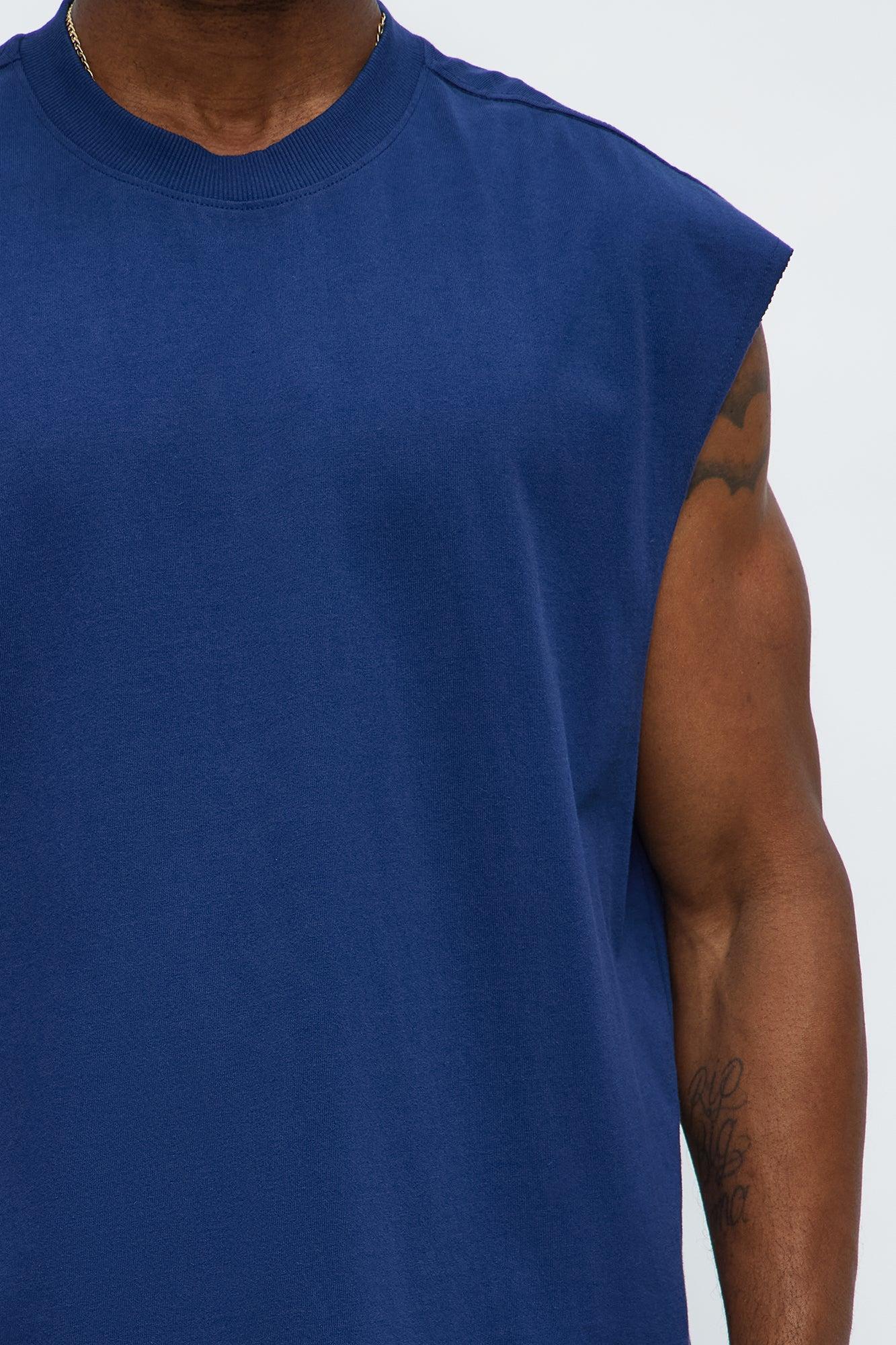 Relaxed Heavyweight Muscle Tee - Navy Product Image