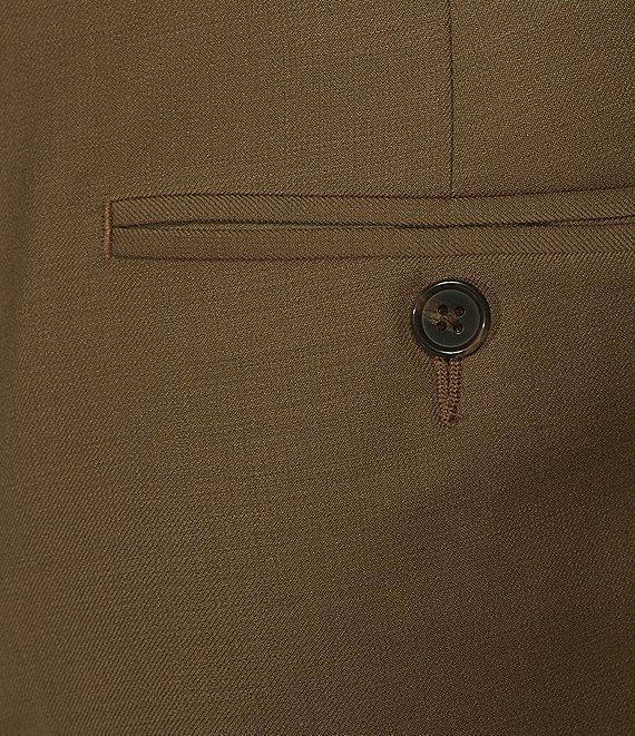 Hickey Freeman Modern Fit Flat-Front Solid Dress Pants Product Image