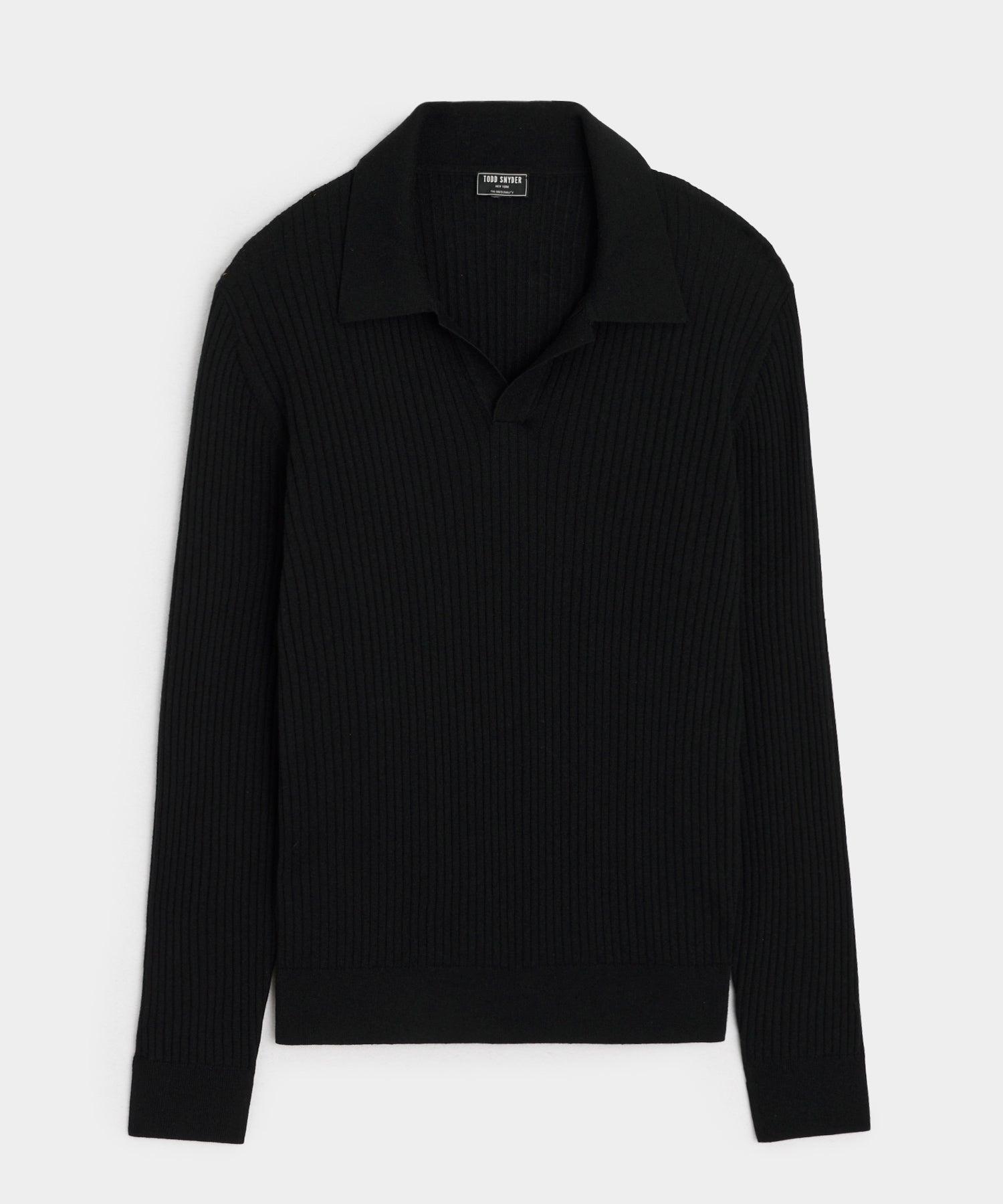 Silk-Cashmere Ribbed Sweater Polo Product Image