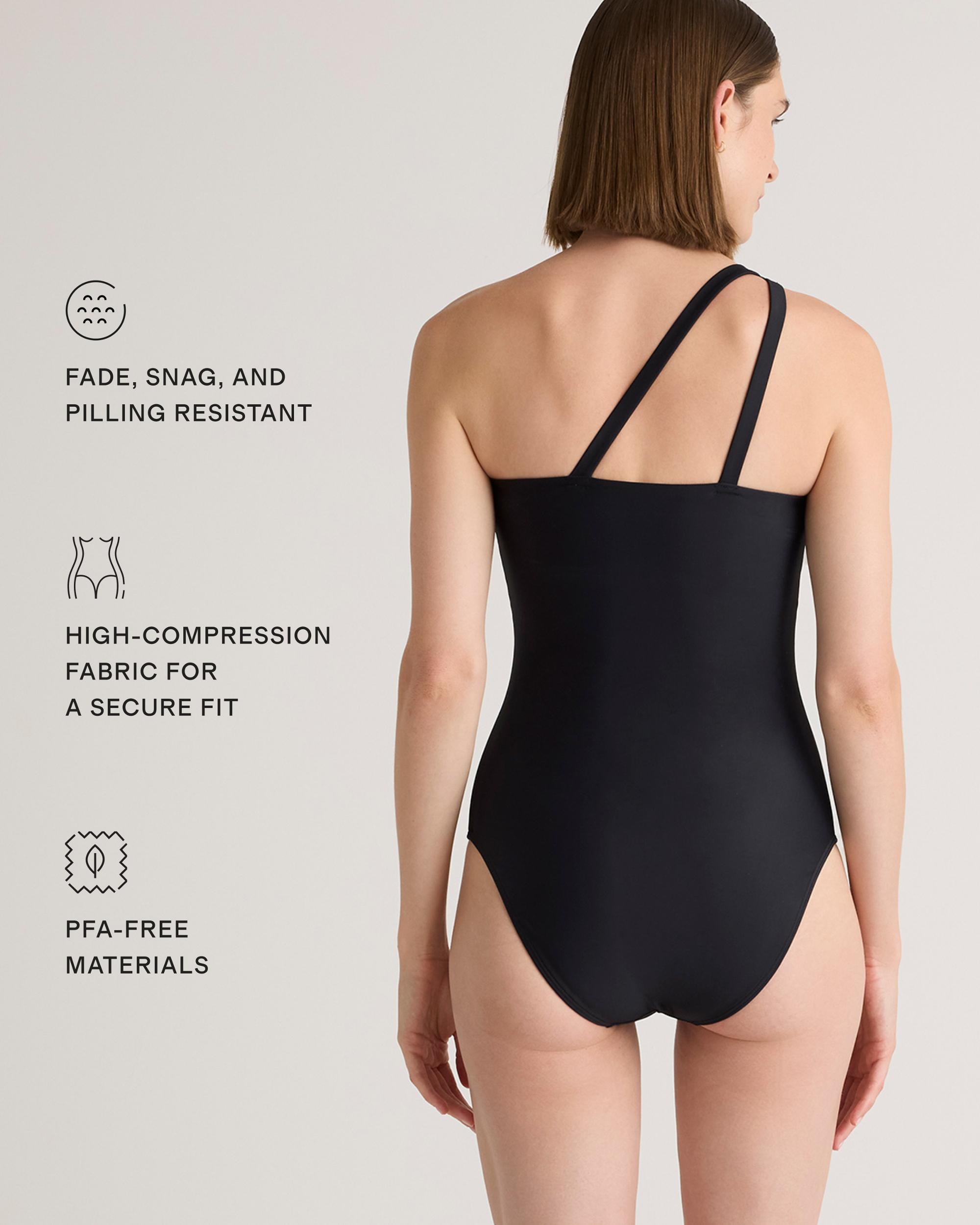 Quince | Women's Italian One Shoulder One-Piece Swimsuit 78% Recycled Polyamide, 22% Spandex Product Image