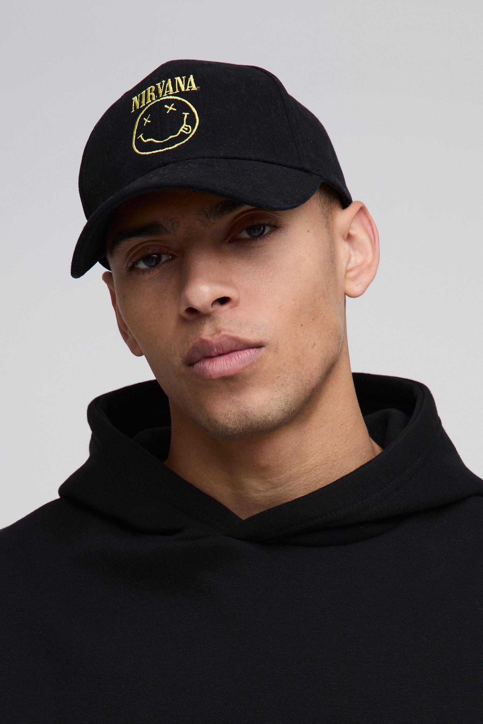 Nirvana Licence Cap | boohooMAN USA Product Image