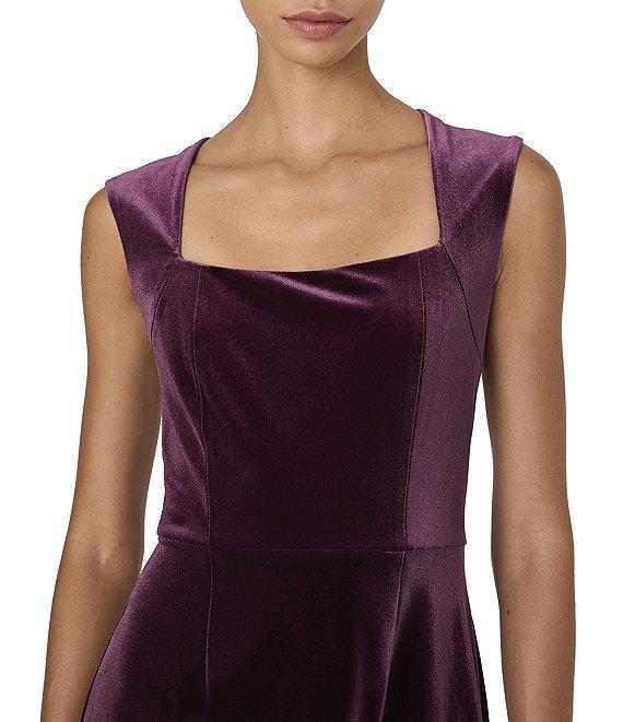 French Connection Stretch Velvet Square Neck Sleeveless Mini Dress Product Image
