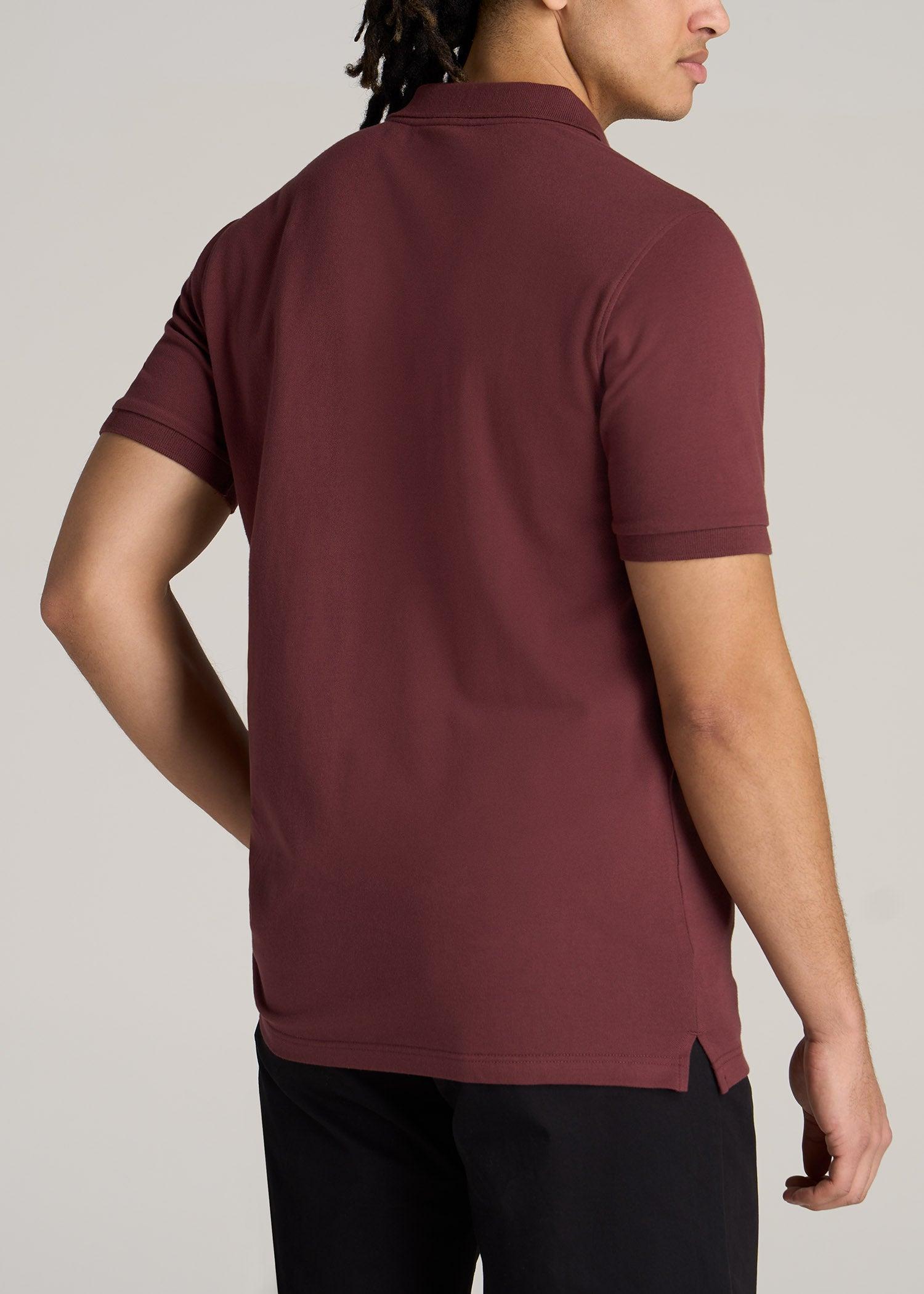 Men's Tall Classic Polo with Embroidered Logo in Cherry Brown Product Image