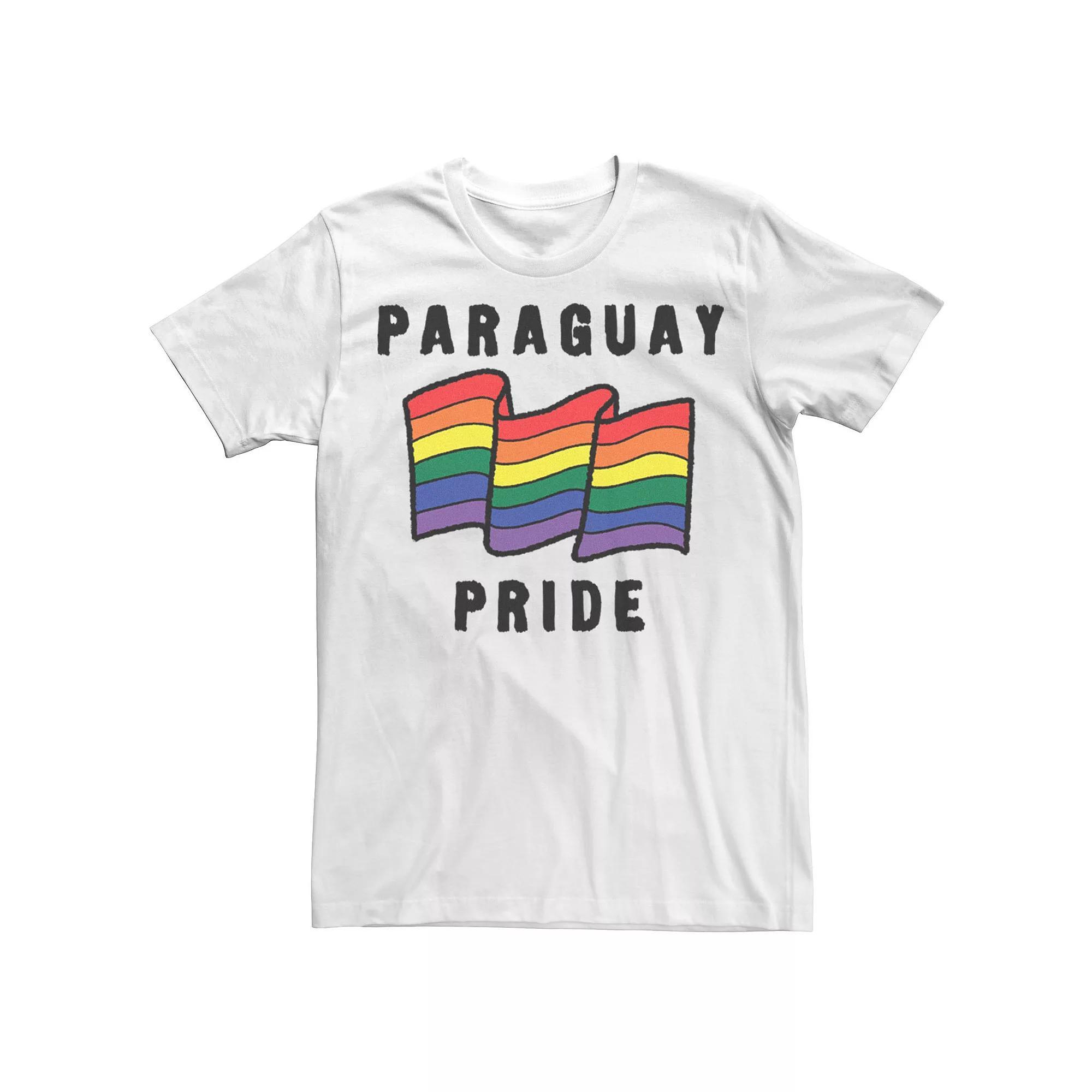 Men's Gonzales Paraguay Pride Sketched Flag Tee, Size: XL, White Product Image