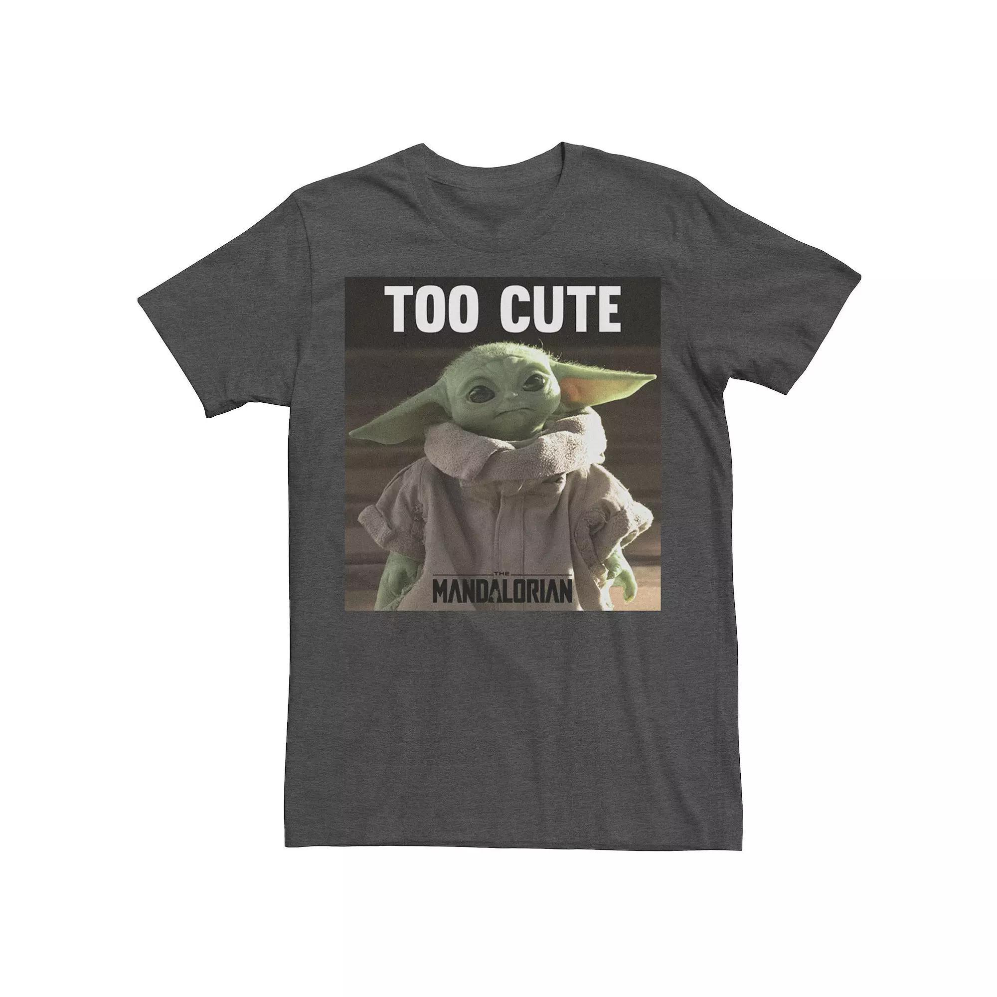 Men's Star Wars The Mandalorian The Child Too Cute Portrait Tee, Size: Large, Grey Heather Product Image
