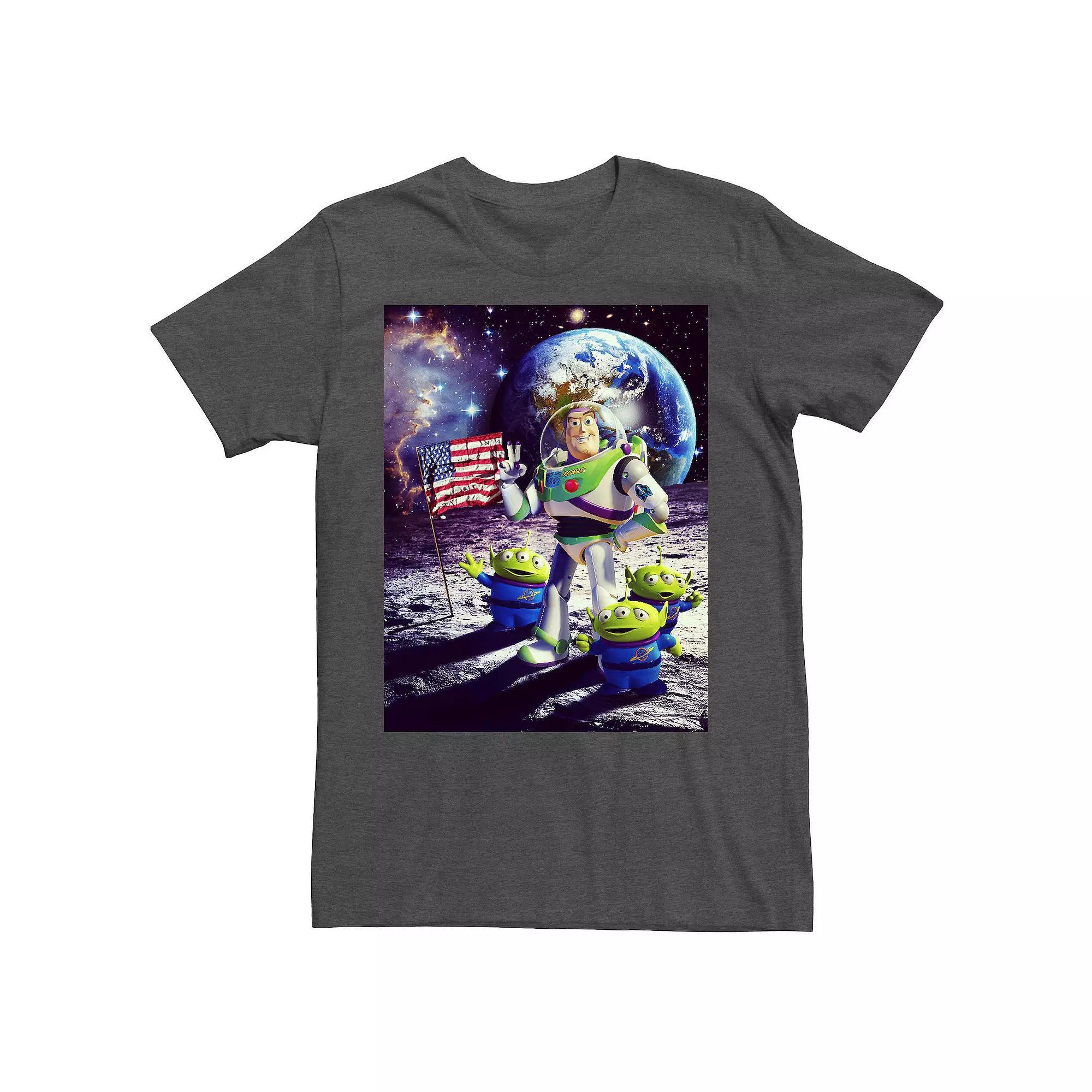 Big & Tall Disney / Pixar Toy Story Buzz and Aliens On The Moon Photo Tee, Men's, Size: 3XL Tall, Grey Heather Product Image