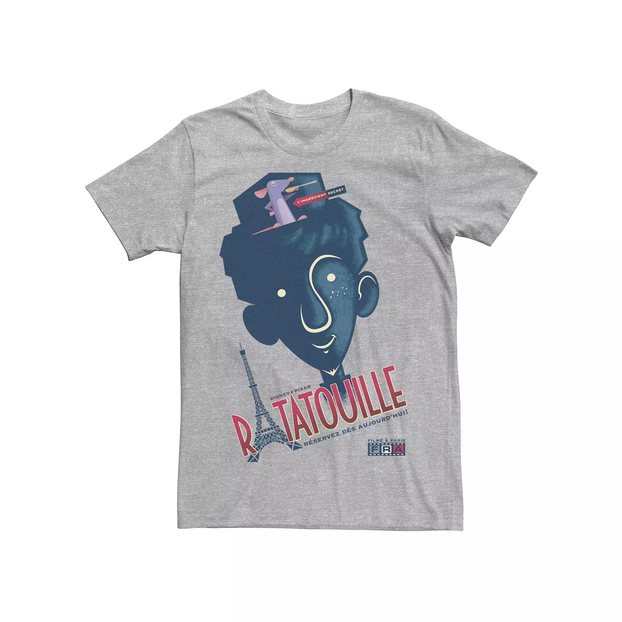 Disney / Pixar's Ratatouille Alfredo and Remy Men's Blue Hue Portrait Tee, Size: XXL, Athletic Grey Product Image