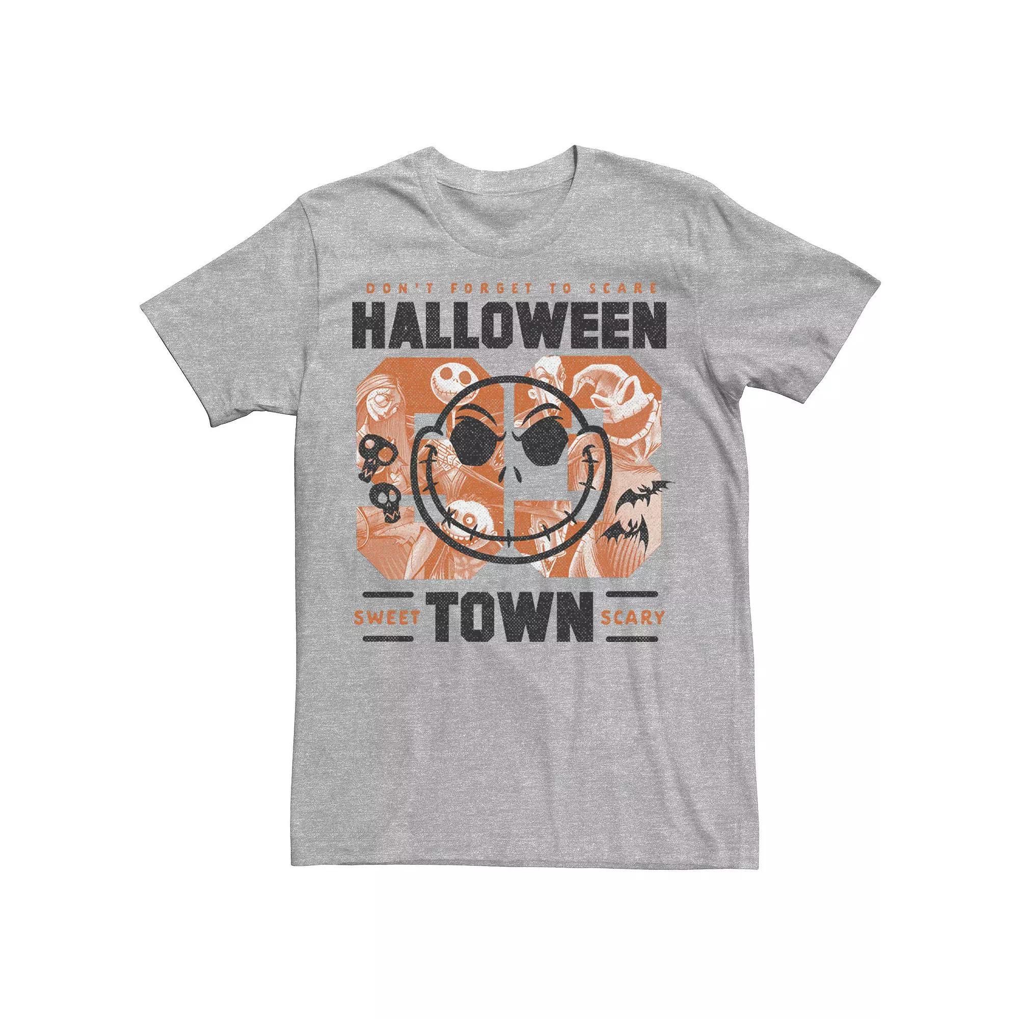 Disney's The Nightmare Before Christmas Men's Halloween Town Collage Tee, Size: XL, Athletic Grey Product Image