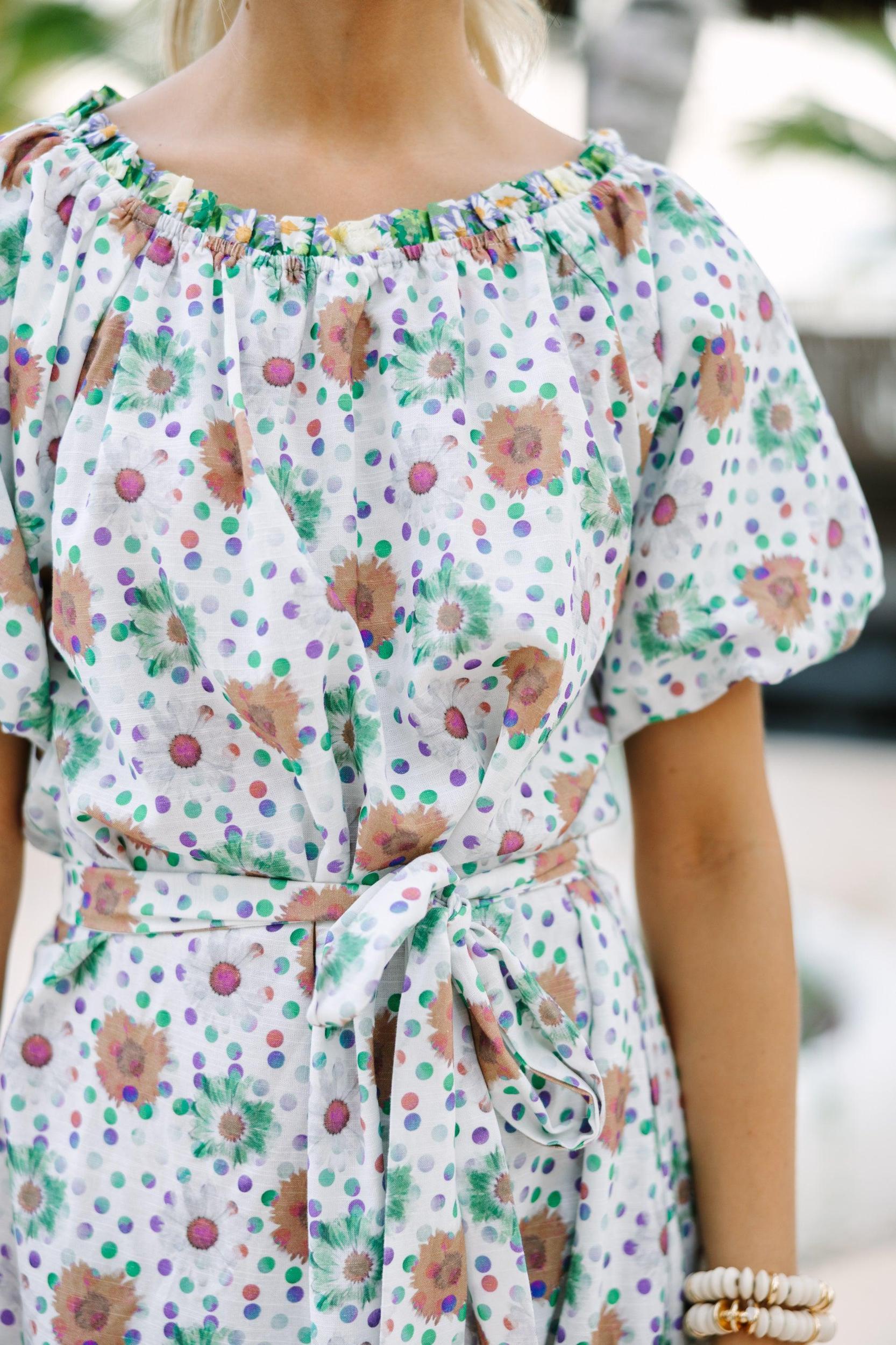Let It Be White Floral Dress Female Product Image