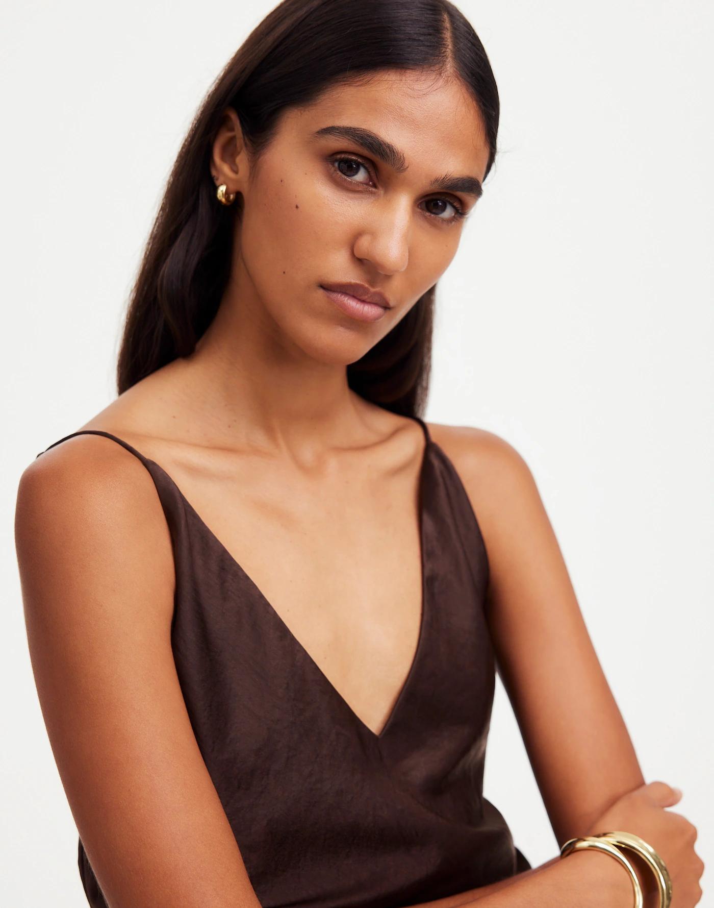 Satin V-Neck Cami Top Product Image