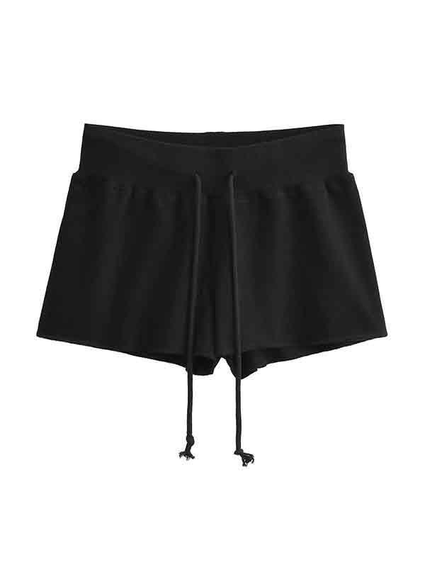 Solid Color Drawstring Shorts Product Image