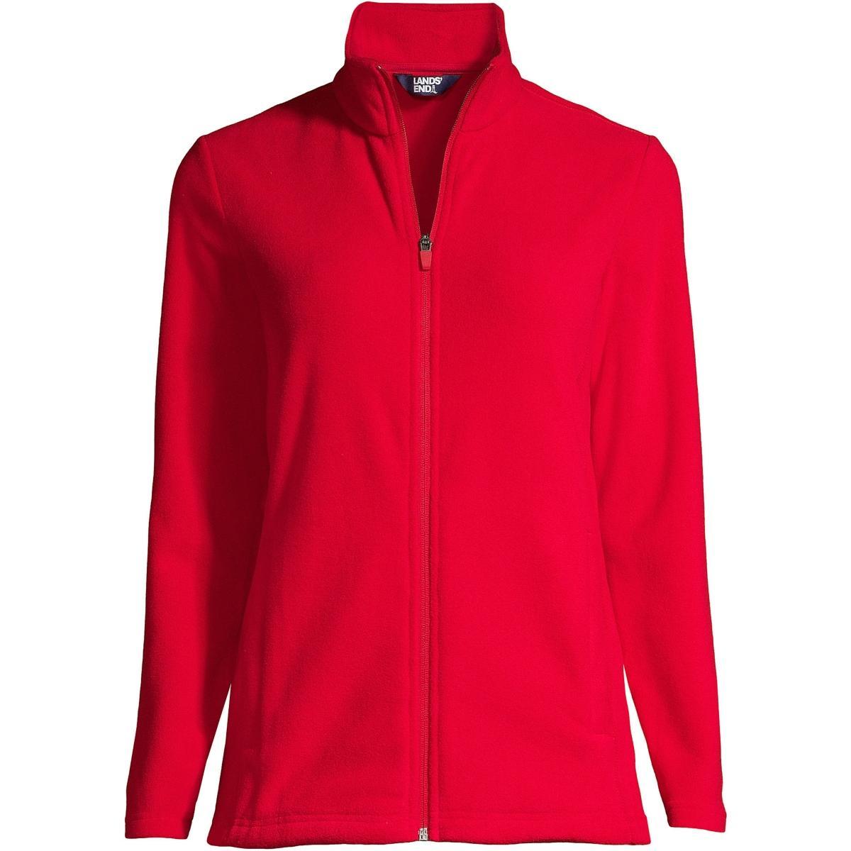Petite Lands' End Full Zip Fleece Jacket, Women's, Size: Medium Petite, Rich Red Product Image