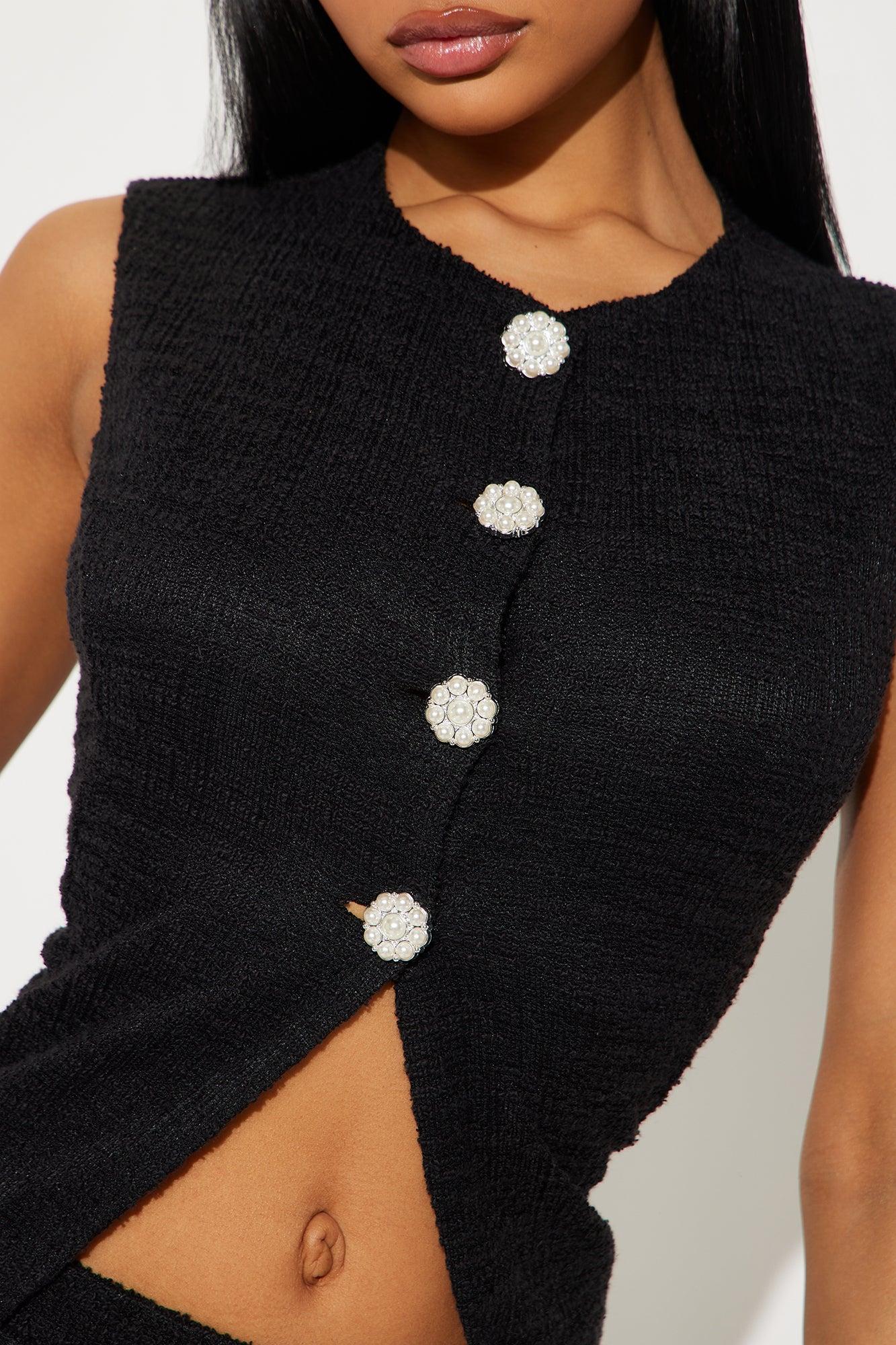 Ella Vest And Micro Short Set - Black Product Image
