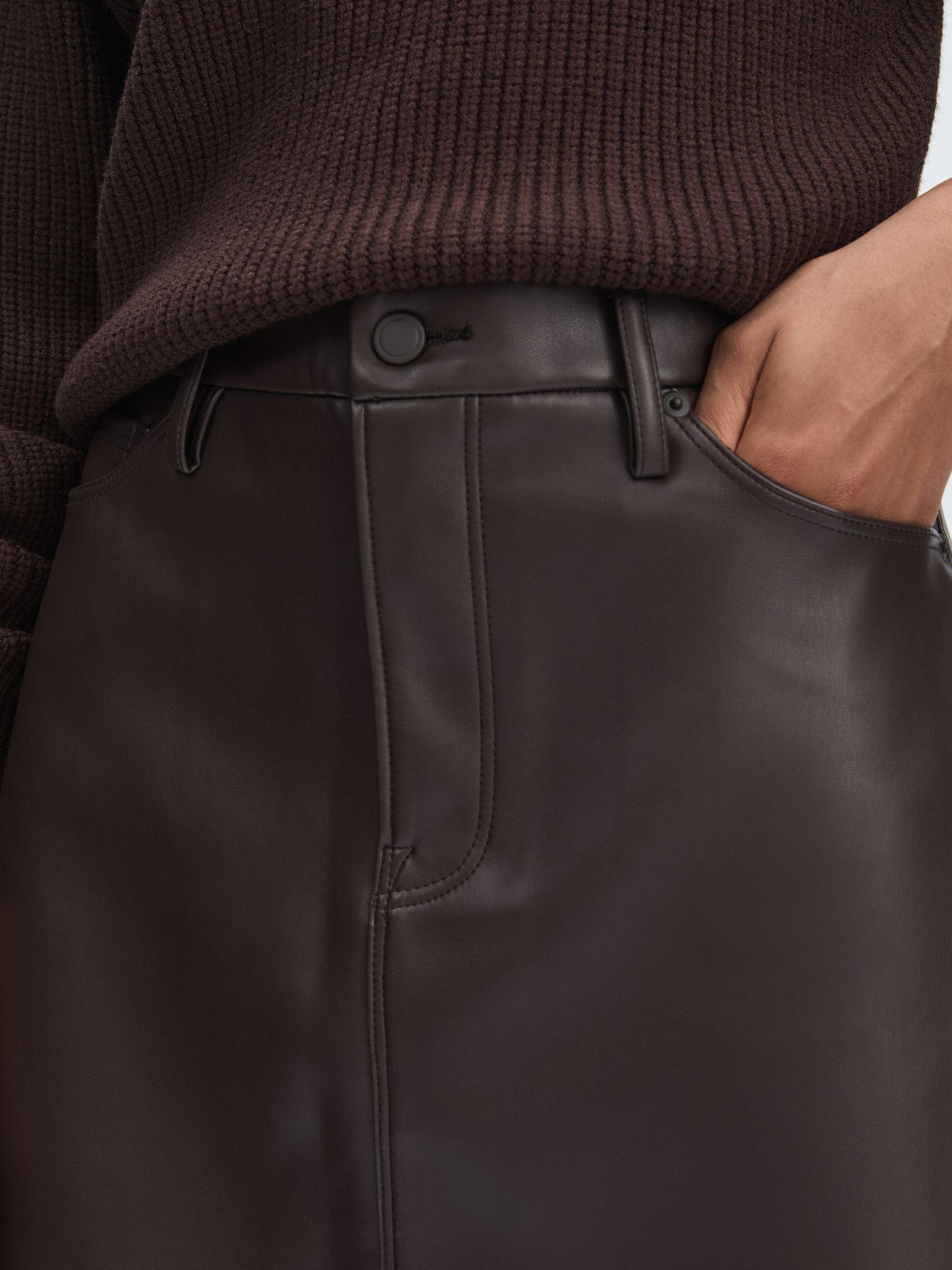 Good American Faux-Leather Mini Skirt in Black/Brown Product Image