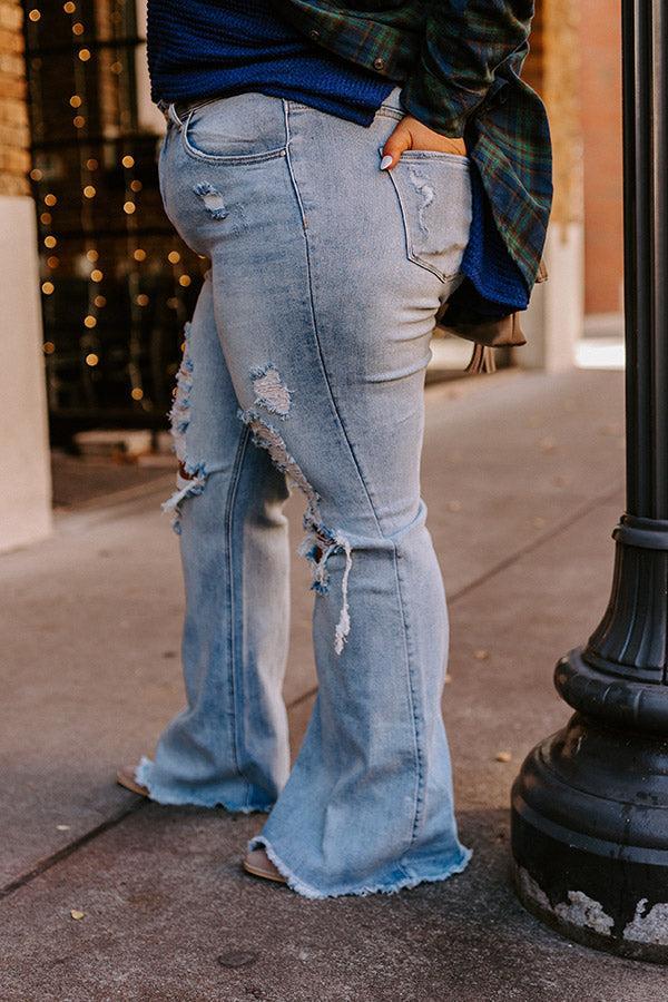 Risen The Aubree High Waist Distressed Flare Curves Product Image