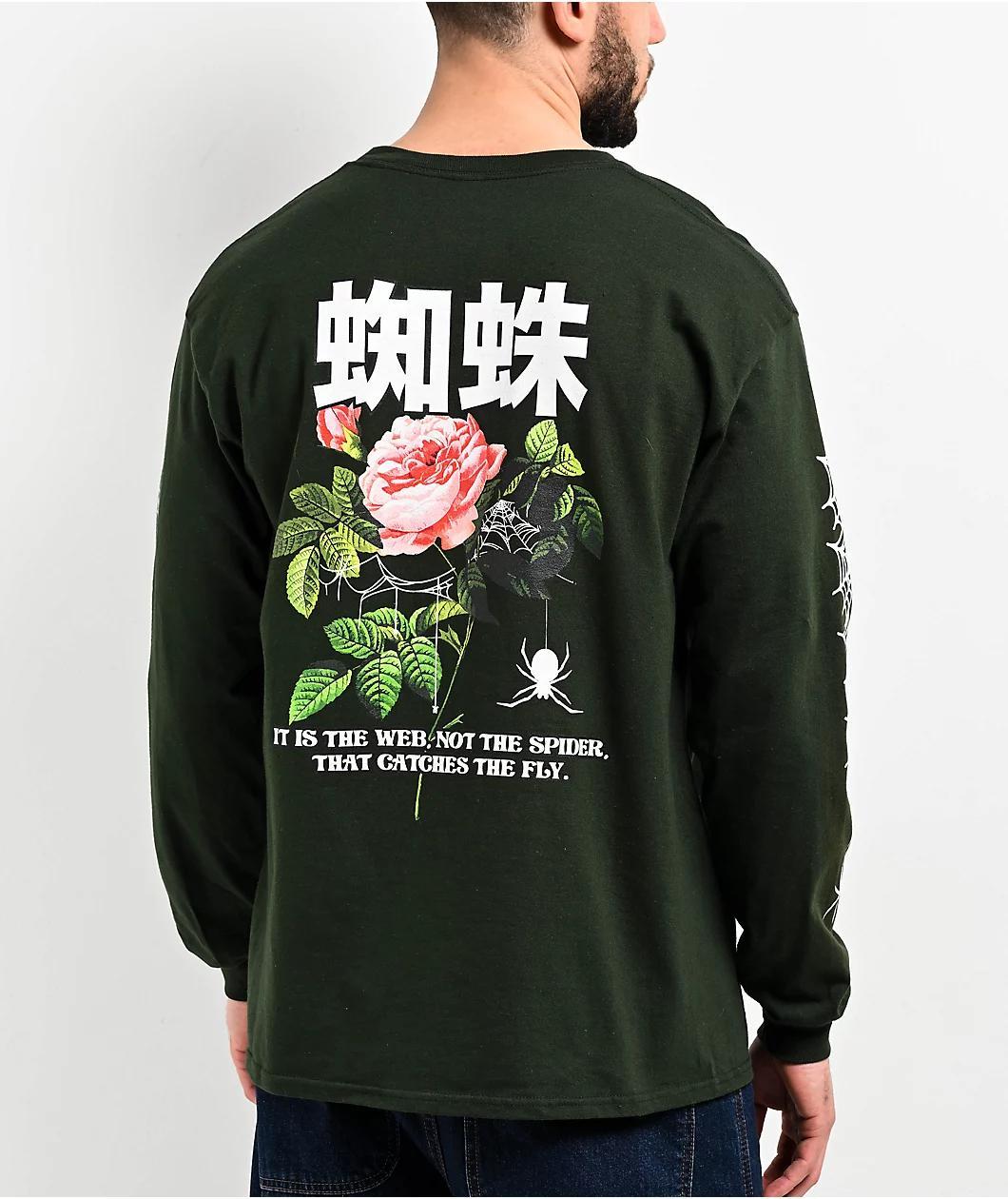 Empyre Spider Rose Green Long Sleeve T-Shirt Product Image