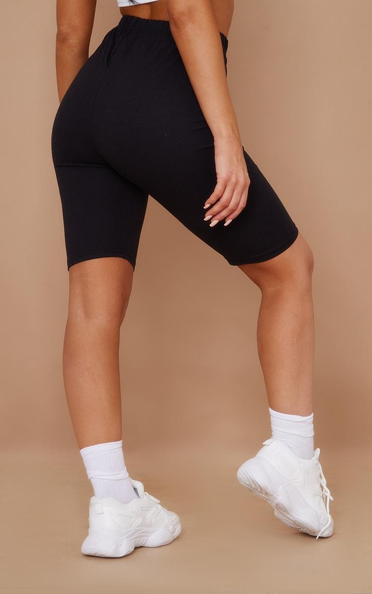 Basic Black Cotton Blend 2 Pack Bike Shorts Product Image