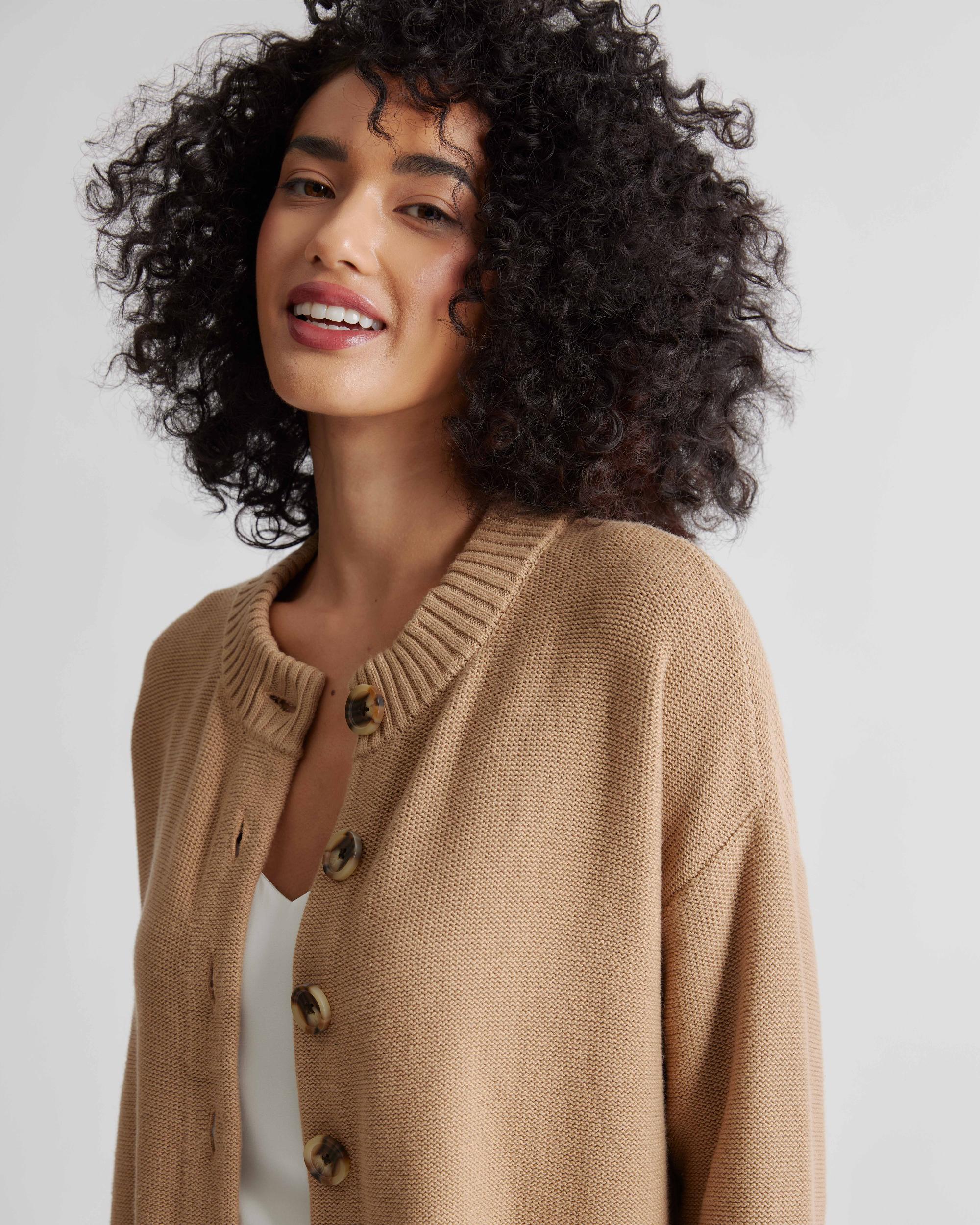 Quince | Women's Cropped Cardigan Sweater Organic Cotton Product Image