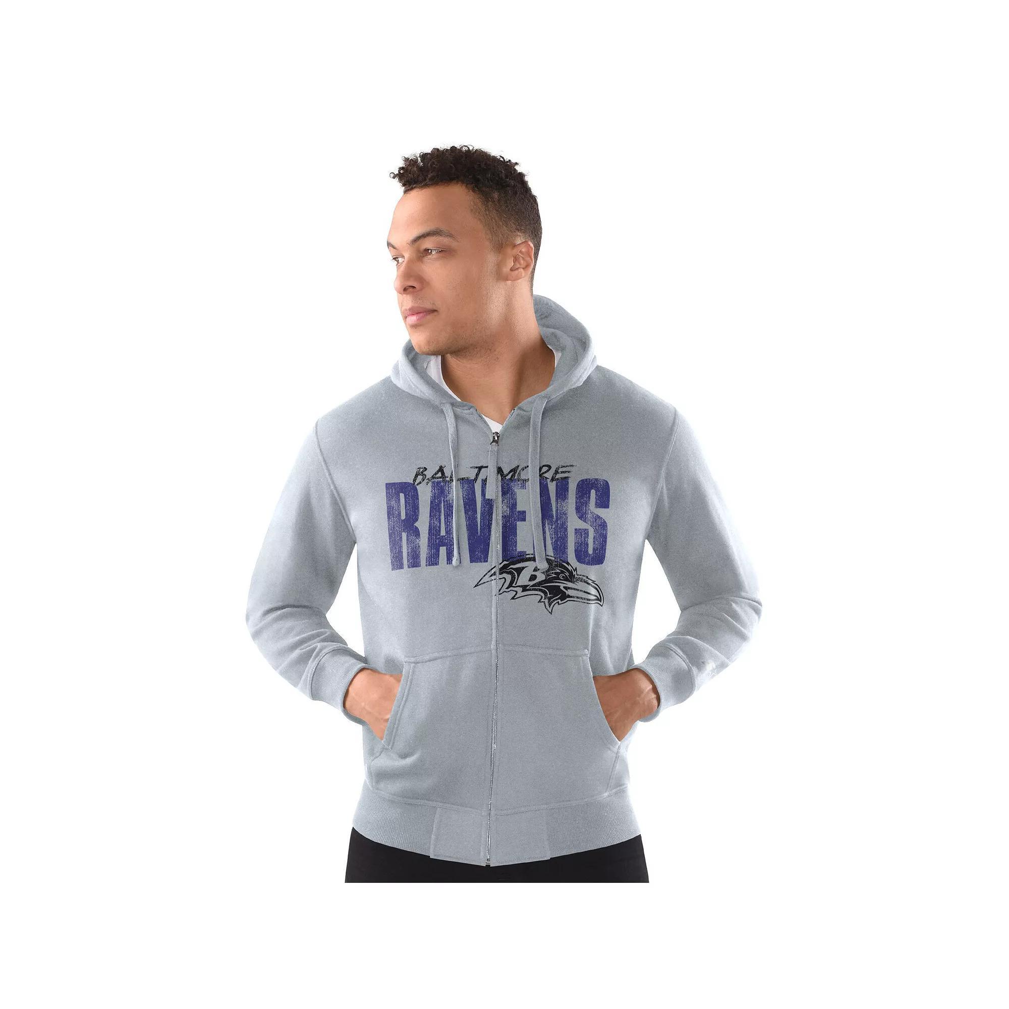 Mens Starter Heather Gray Minnesota Vikings Distressed Classic Full-Zip Hoodie Product Image