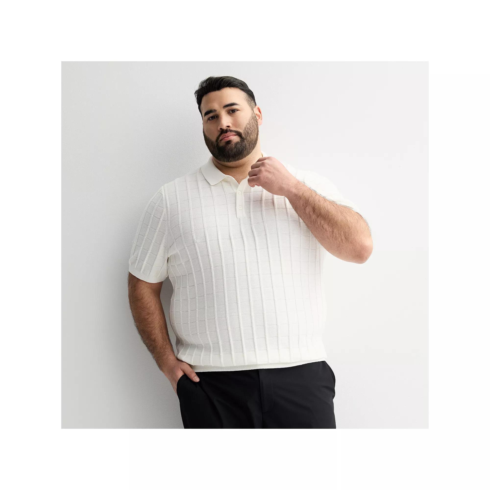 Big & Tall Apt. 9® Short Sleeve Textural Sweater Polo, Men's, Size: XXL Tall, Ivory Product Image