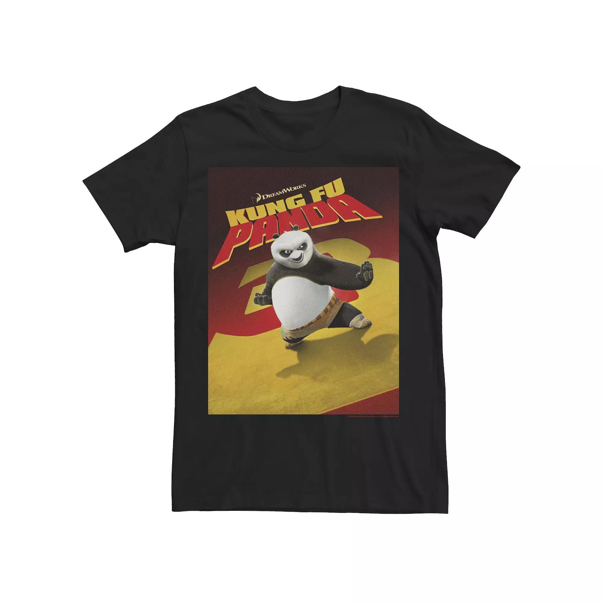 Men's Kung Fu Panda 3 Po Portrait Movie Poster Tee, Size: 3XL, Black Product Image