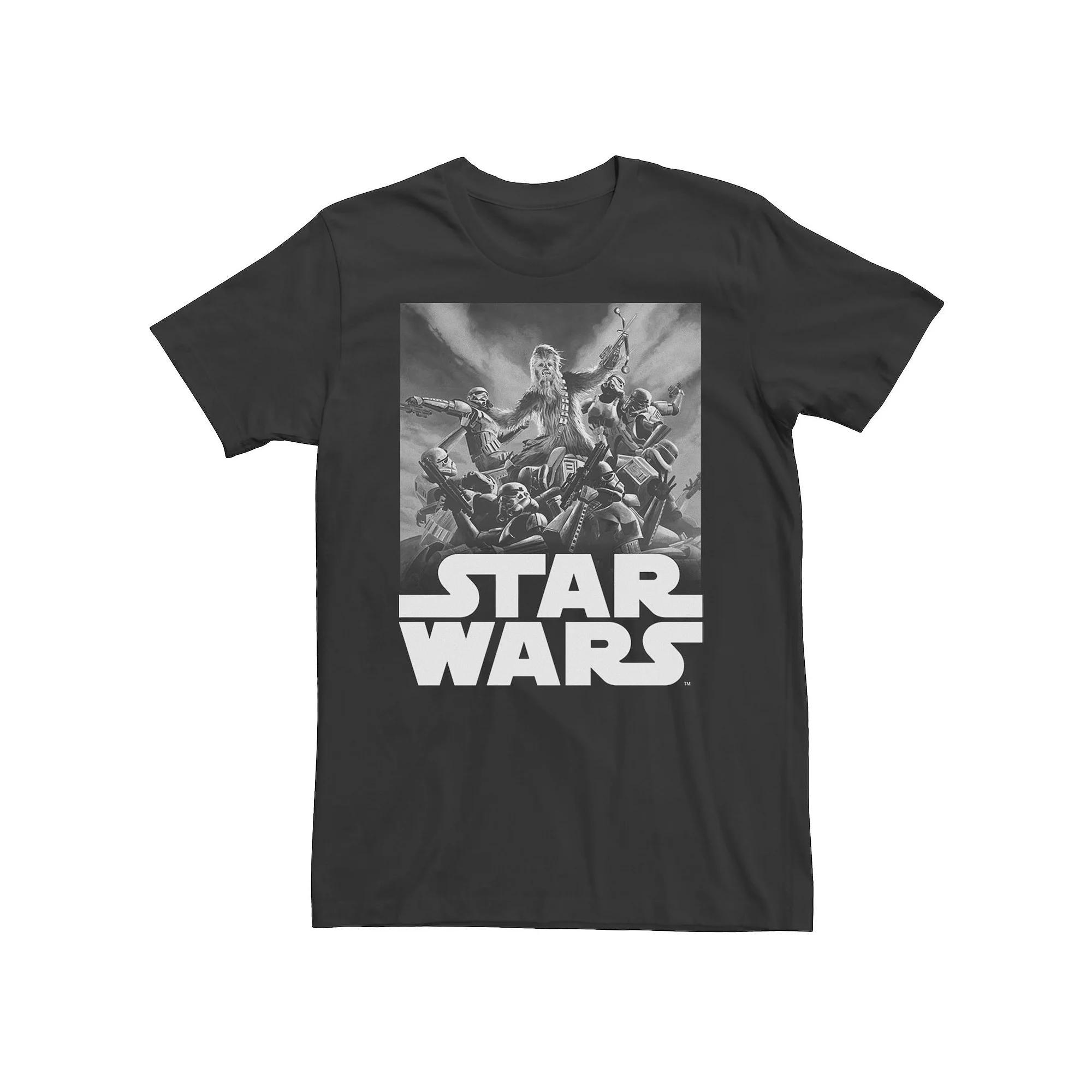 Men's Star Wars Chewbacca Group Fight Poster Graphic Tee, Size: XL, Black Product Image