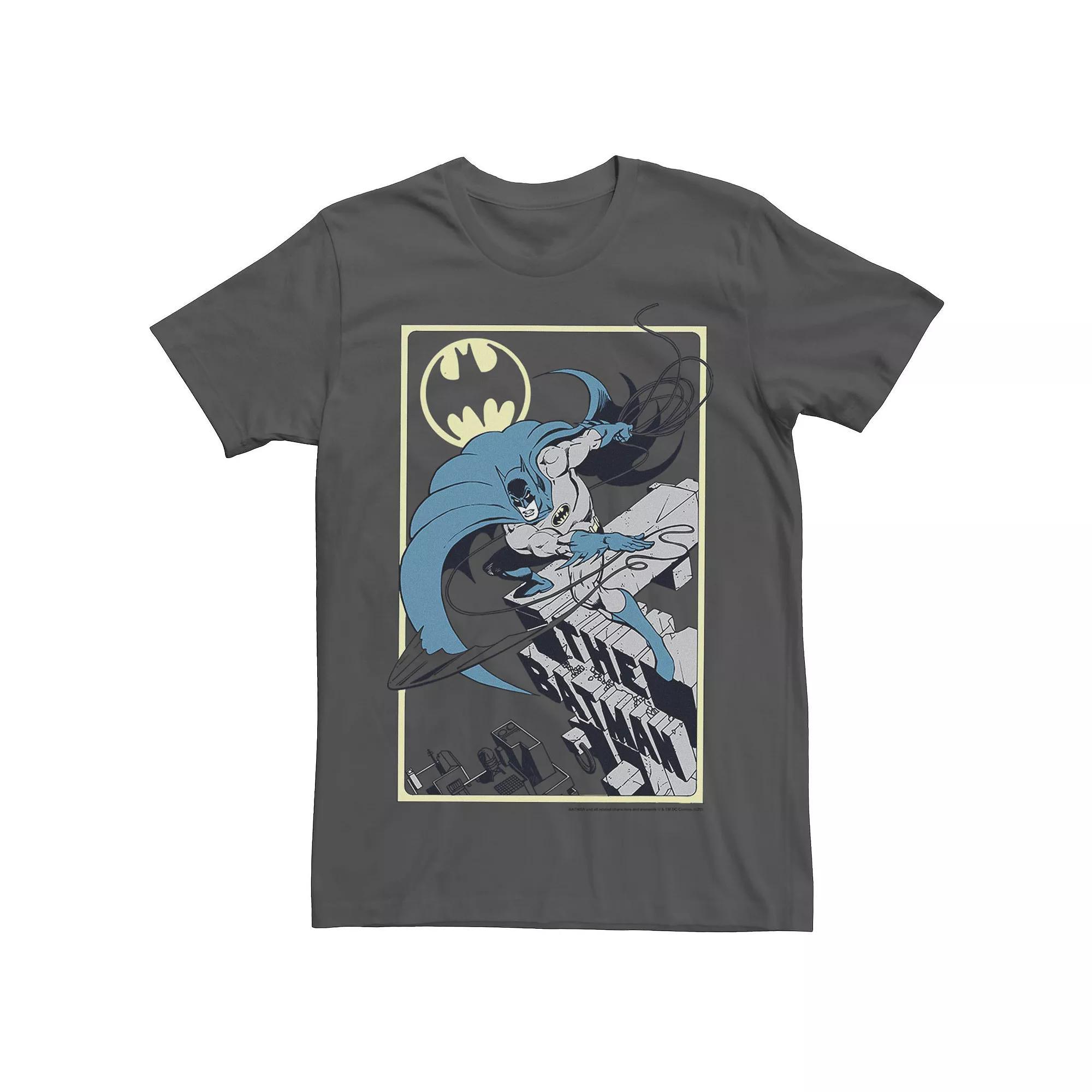 Men's DC Comics Batman City Leap Tee, Size: Small, Grey Product Image