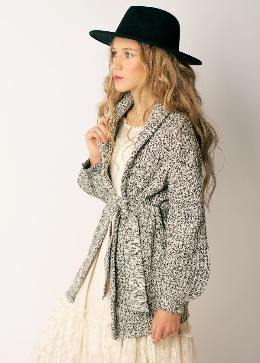 Orlagh Cardi in Cream Black Marl Girls Product Image