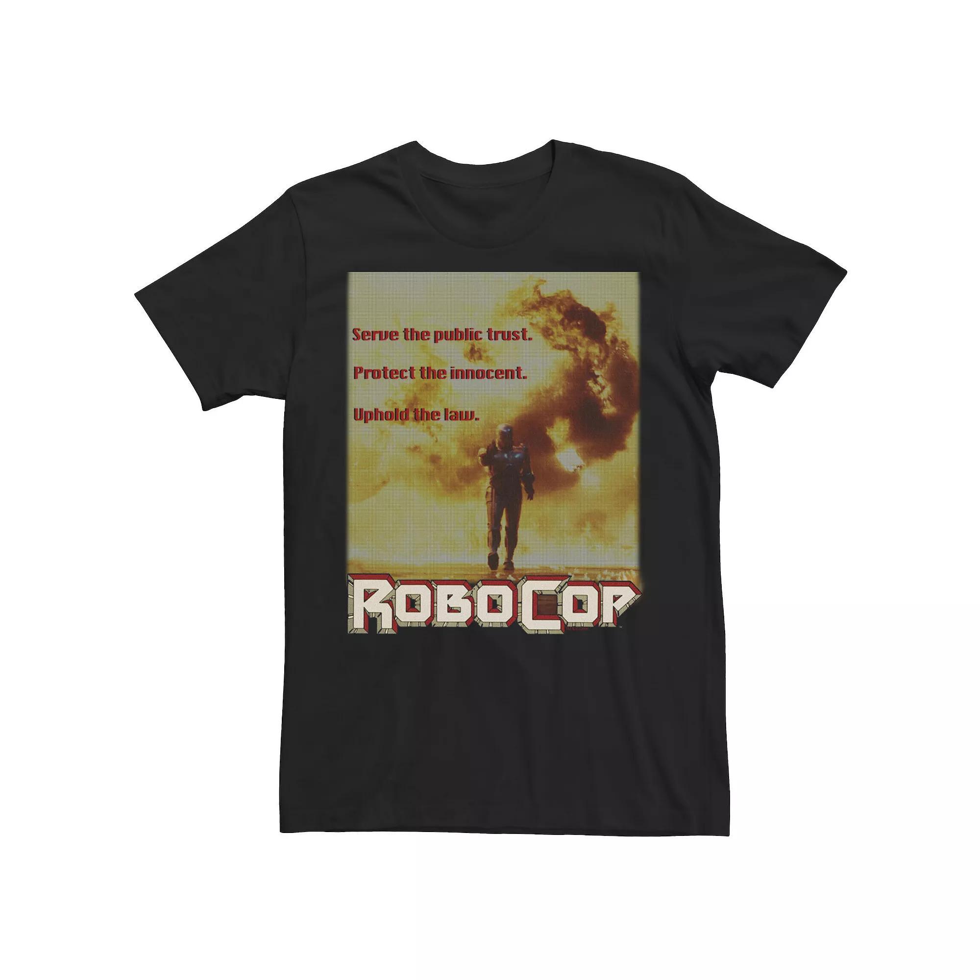 Men's RoboCop Serve The Public Trust Explosion Logo Poster Graphic Tee, Size: Large, Black Product Image