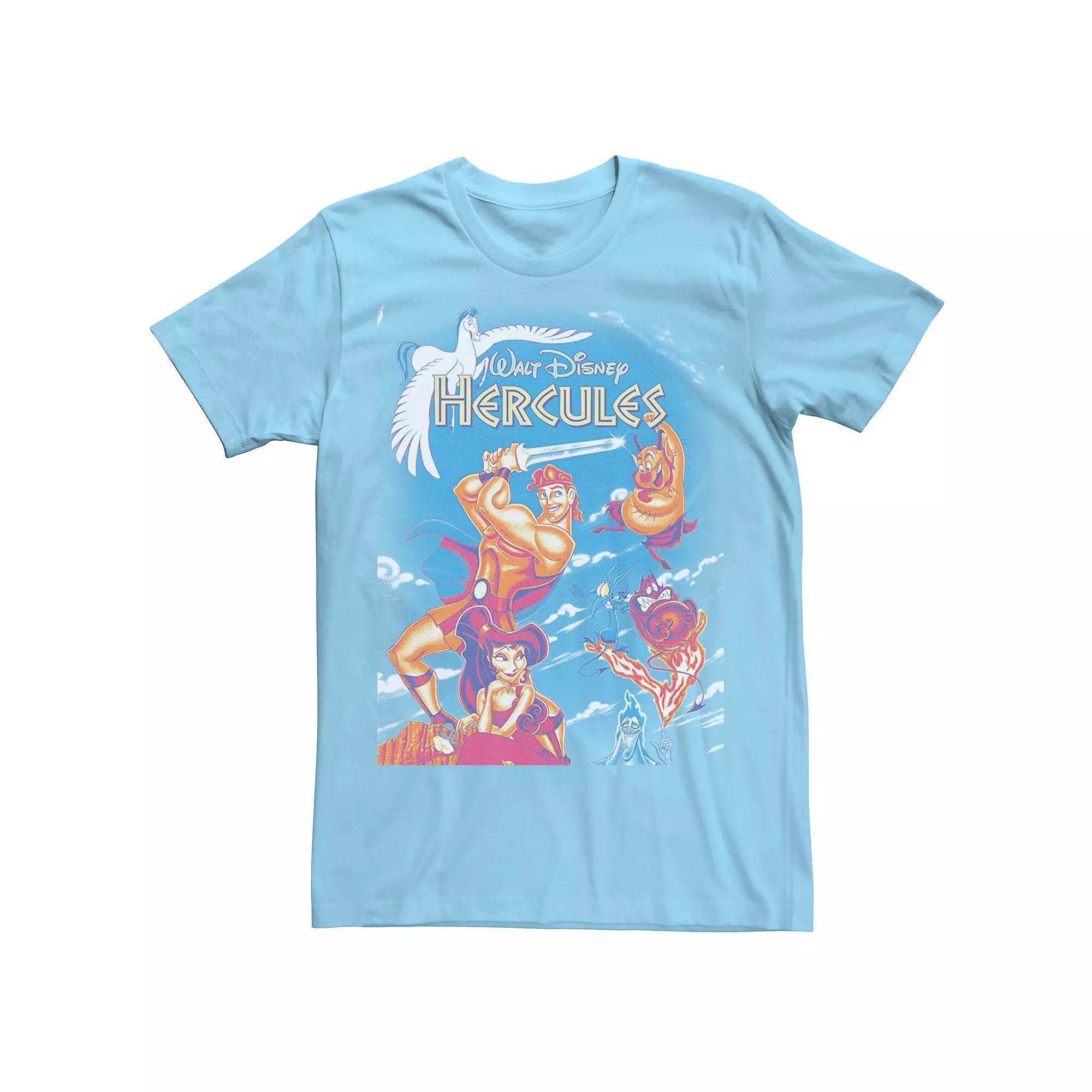 Disney's Hercules Men's Main Cast Movie Cover Tee, Size: XXL, Light Blue Product Image