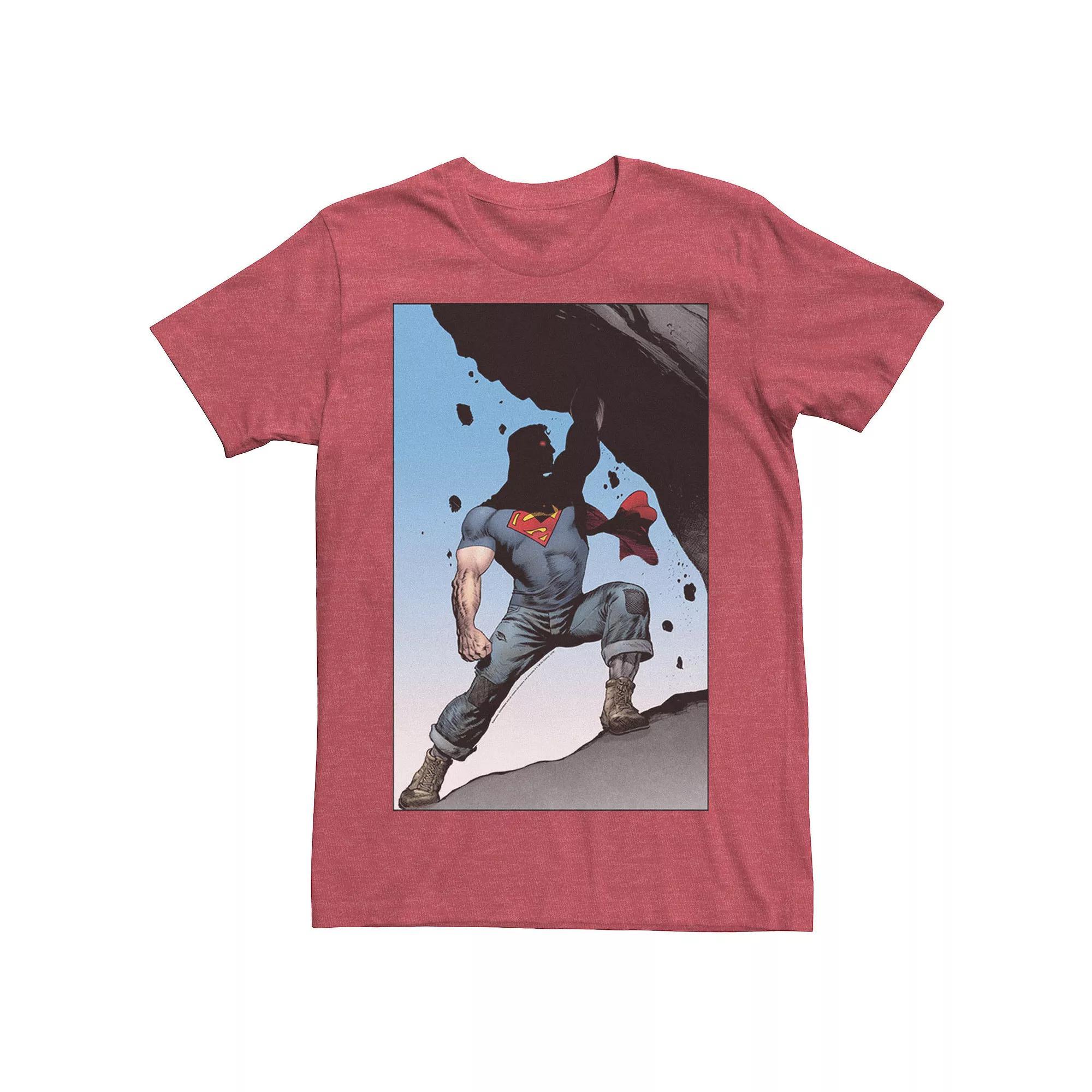 Men's DC Comics Superman Power Lift Comic Poster Tee, Size: 3XL, Red Grey Product Image
