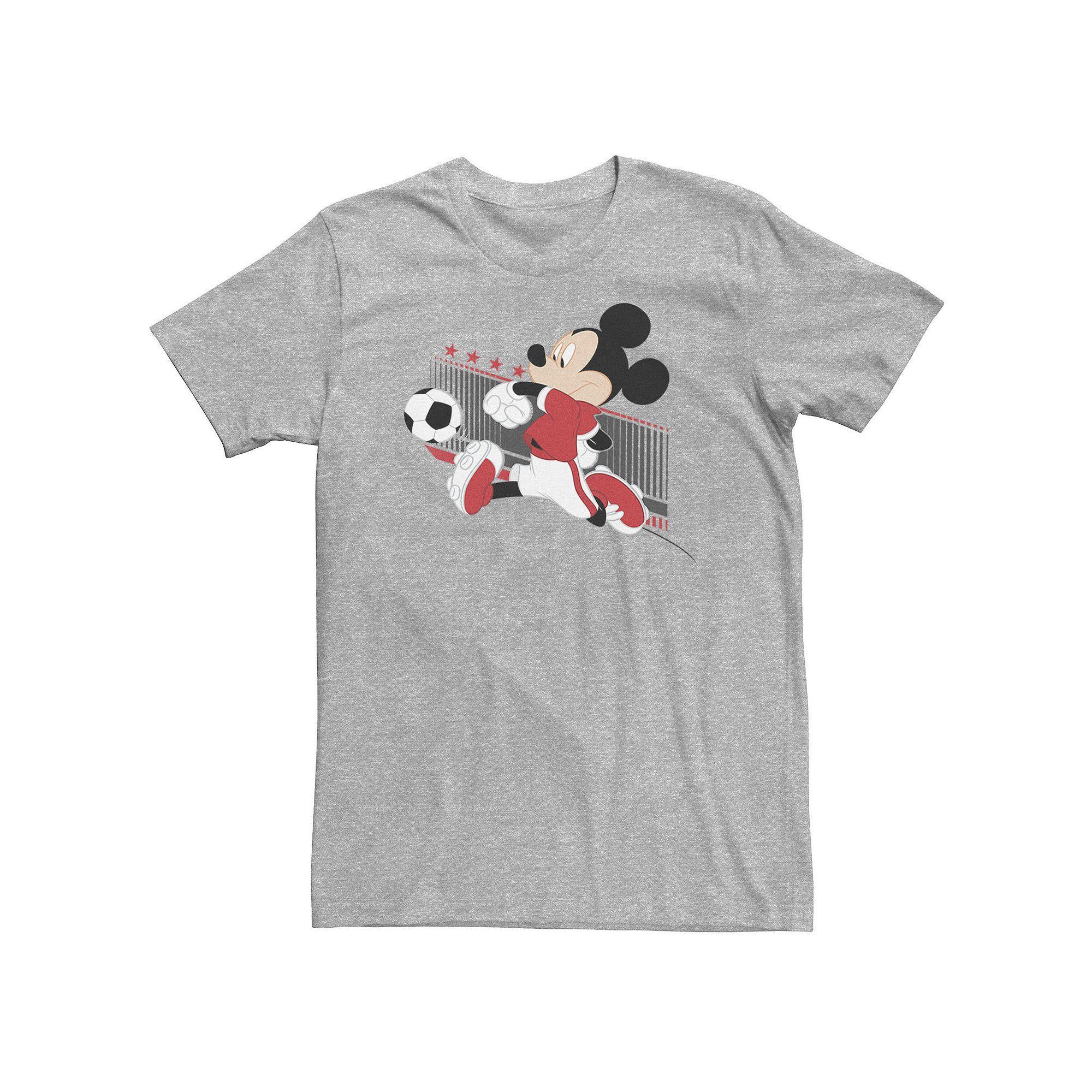 Big & Tall Disney Mickey Mouse Denmark Soccer Uniform Portrait Tee, Men's, Size: Large Tall, Athletic Grey Product Image