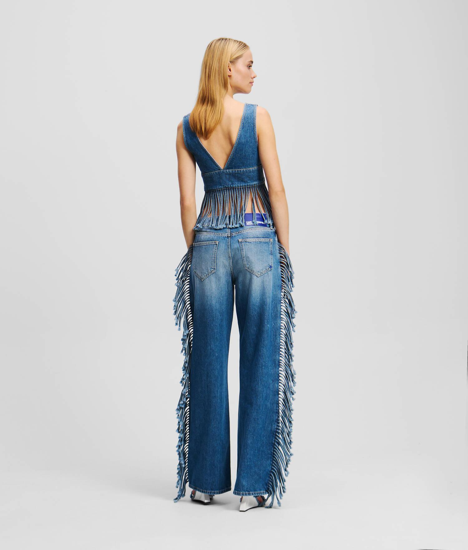 FRINGED RELAXED JEANS Product Image