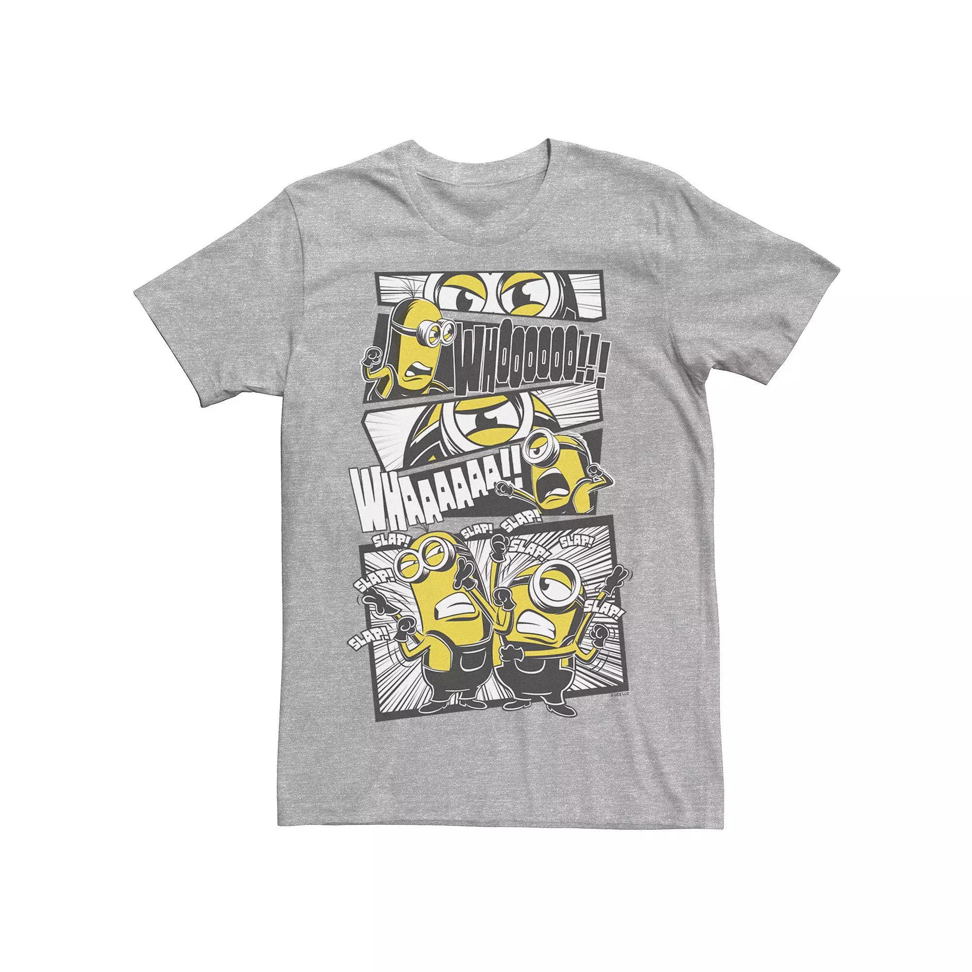 Men's Minions 2 Karate Action Portrait PaneTee, Size: Small, Athletic Grey Product Image