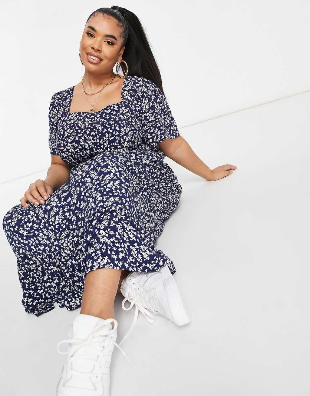 Cotton On Curve frill hem maxi dress in floral  Product Image