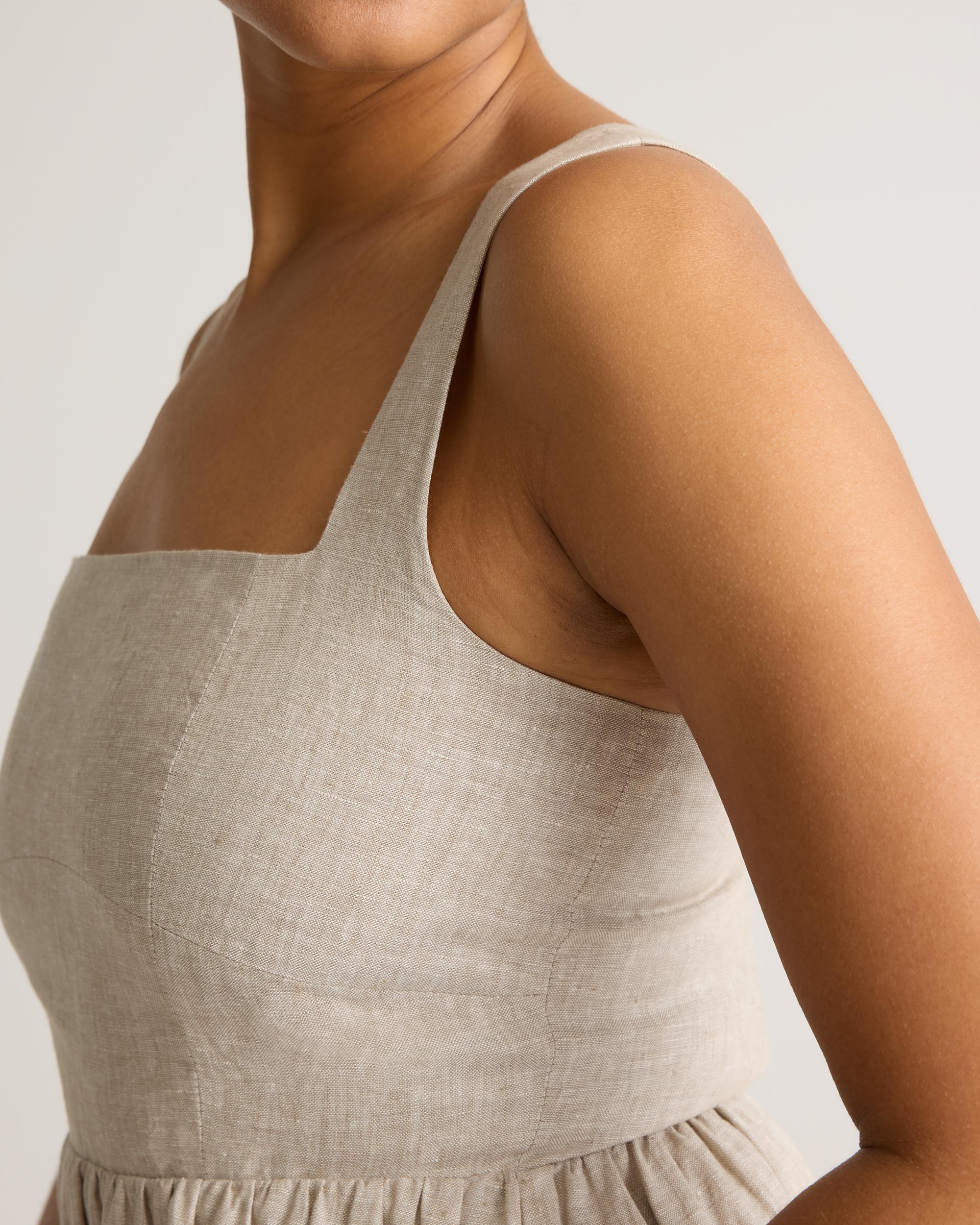 Quince | Women's 100% European Linen Fit & Flare Midi Dress Product Image