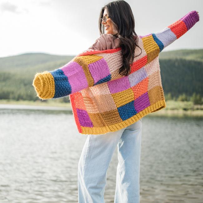 Still Deciding Multi Color Block Cardigan FINAL SALE Product Image