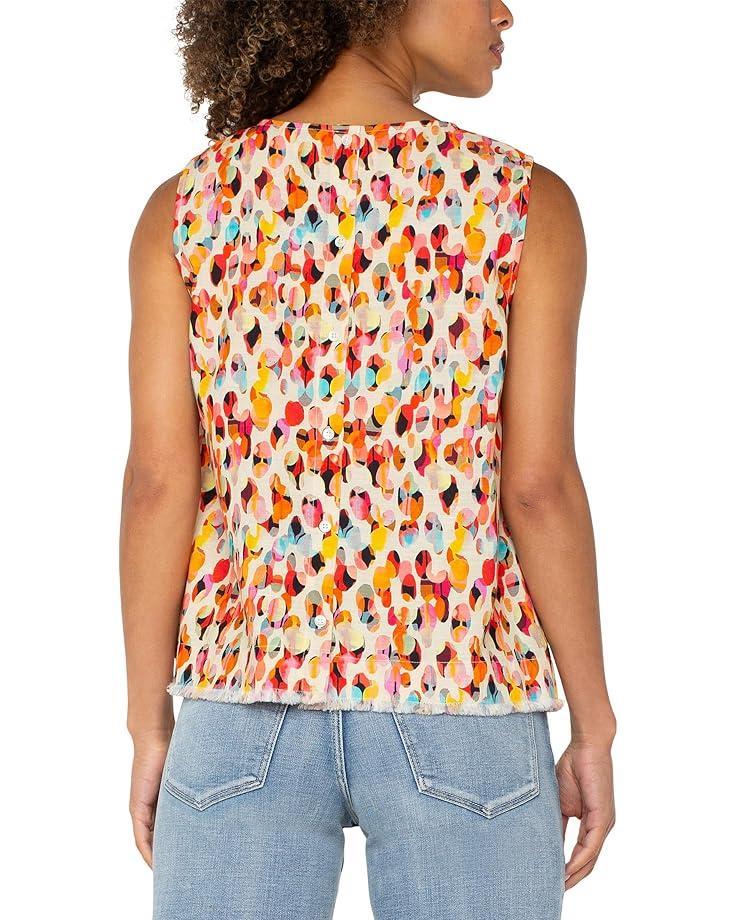 Sleeveless Crew Neck Twist Front Knit Top with Miter Back Product Image