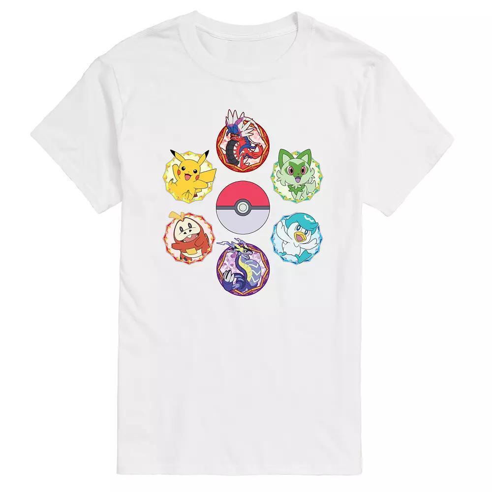 Big & Tall Pokemon Sparkle Badge Portraits Graphic Tee, Mens Product Image