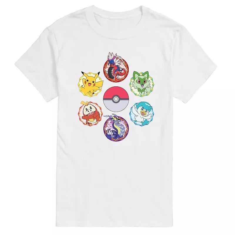 Big & Tall Pokemon Sparkle Badge Portraits Graphic Tee, Mens Product Image