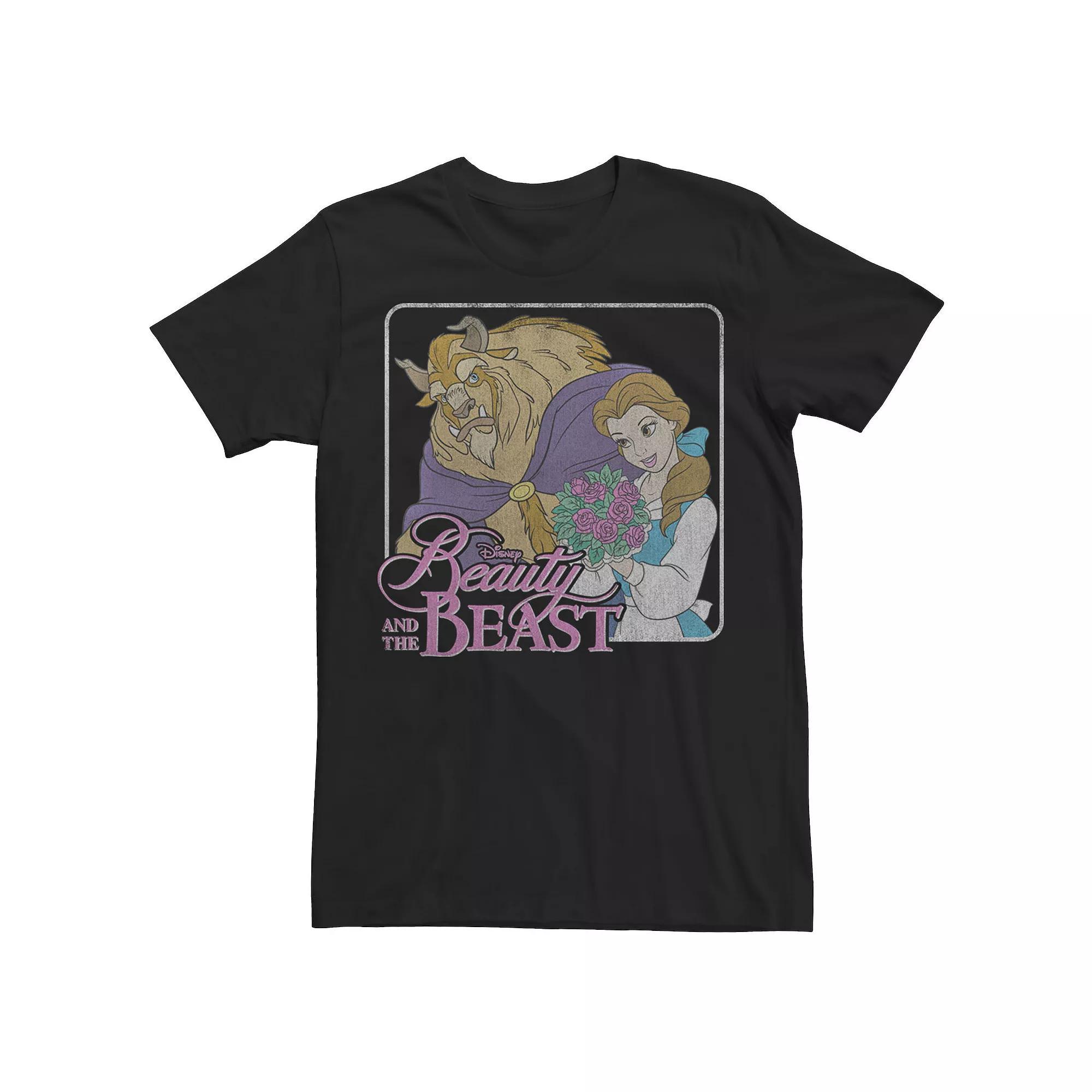 Big & Tall Disney Beauty And The Beast Simple Framed Portrait Tee, Men's, Size: 3XL, Black Product Image