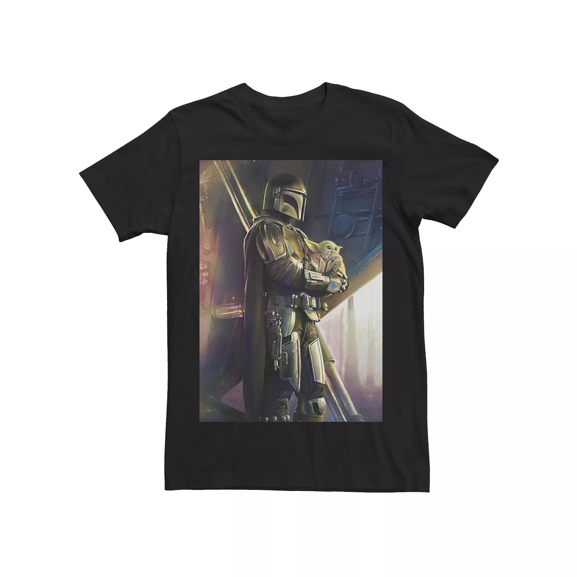 Men's Star Wars: The Mandalorian The Child and Mandalorian Poster Tee, Size: Medium, Black Product Image